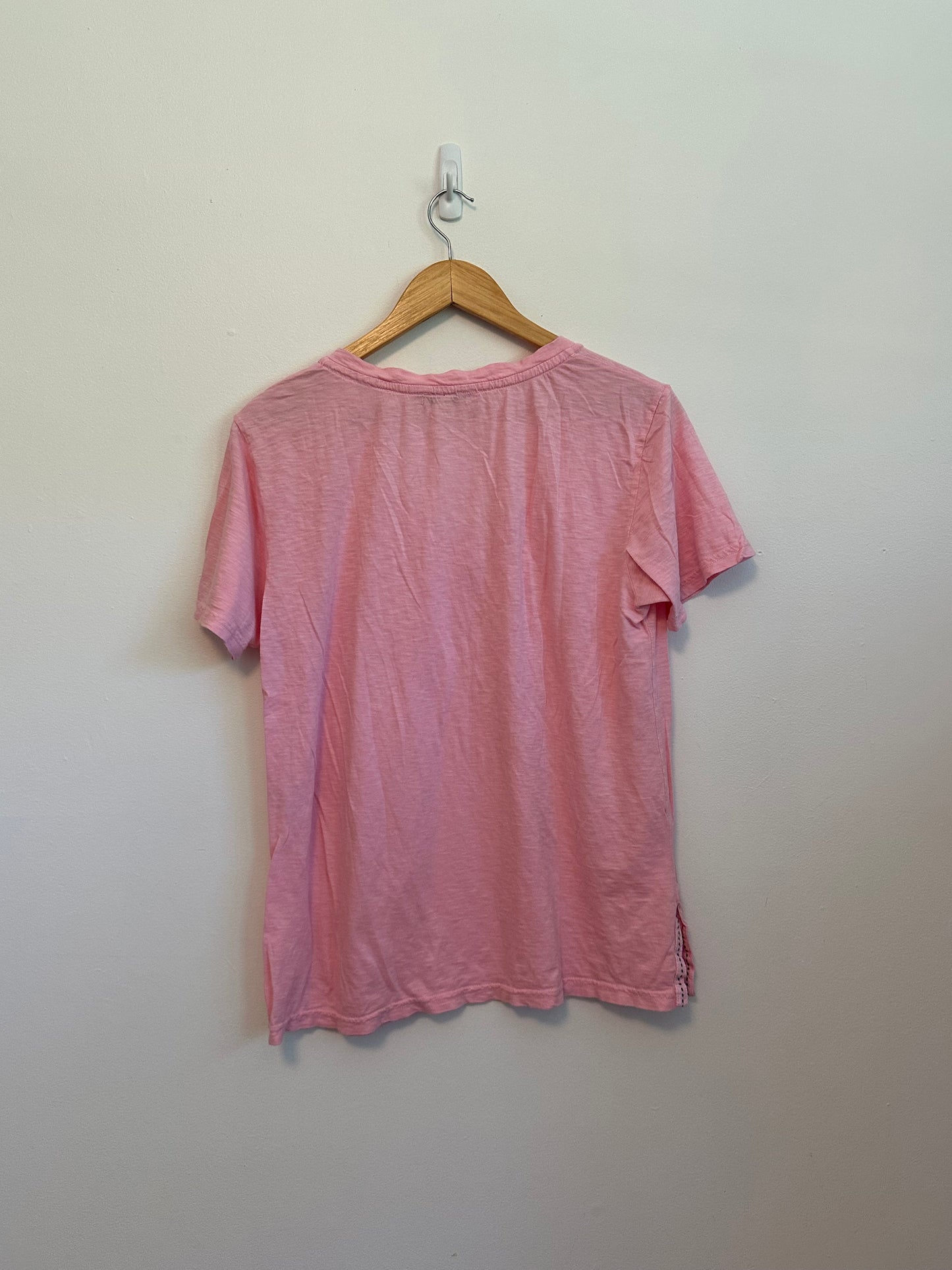 Michael Stars Pink Supima Cotton Short Sleeve V-Neck T-Shirt