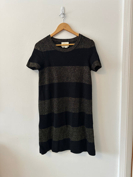 Kate Spade Freyda Metallic Sparkle Stripe Mini Dress | Size Medium