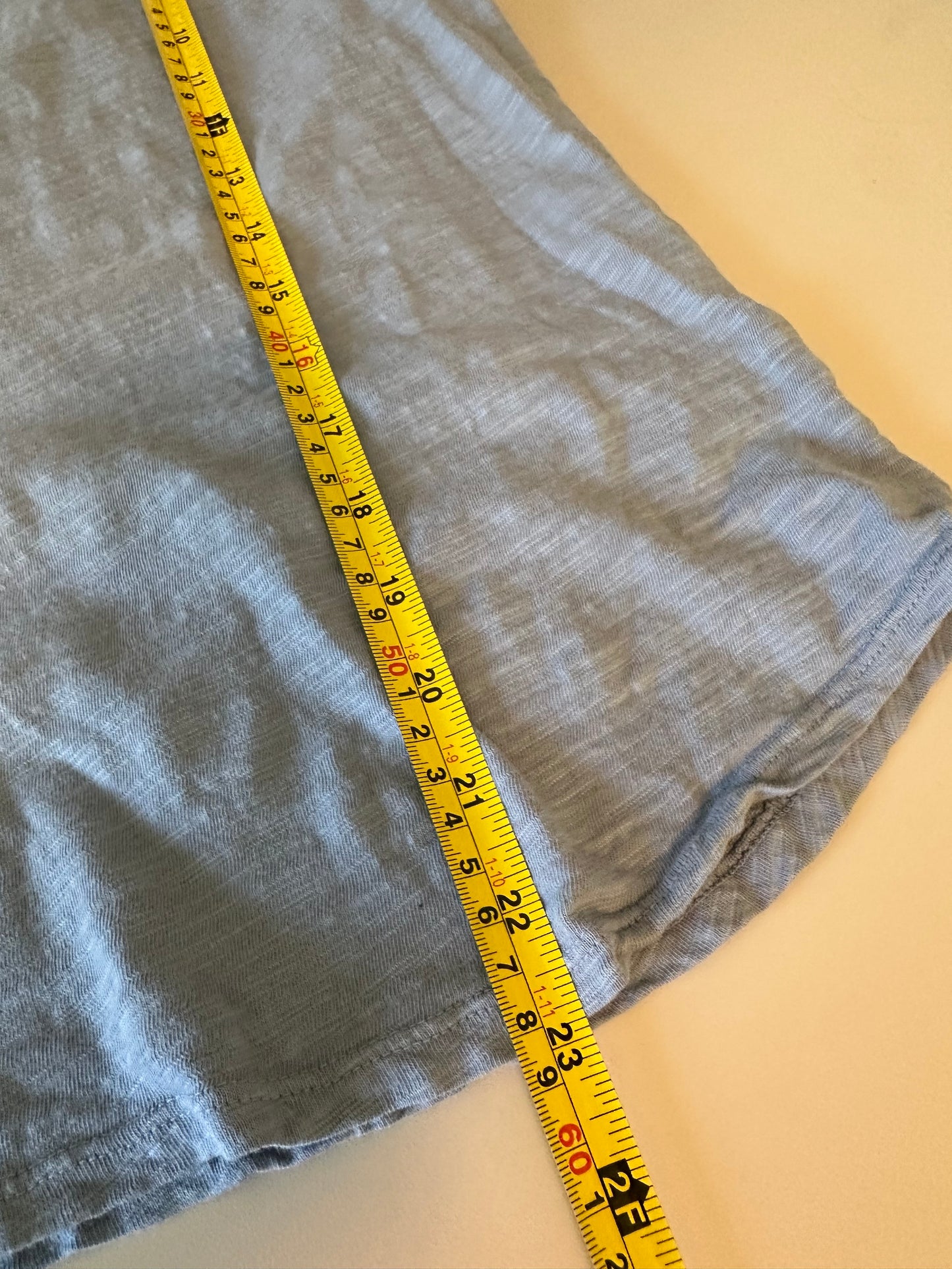 Dylan Cotton Slub T-Shirt with Gauze Balloon Sleeves in Blue | Size Small