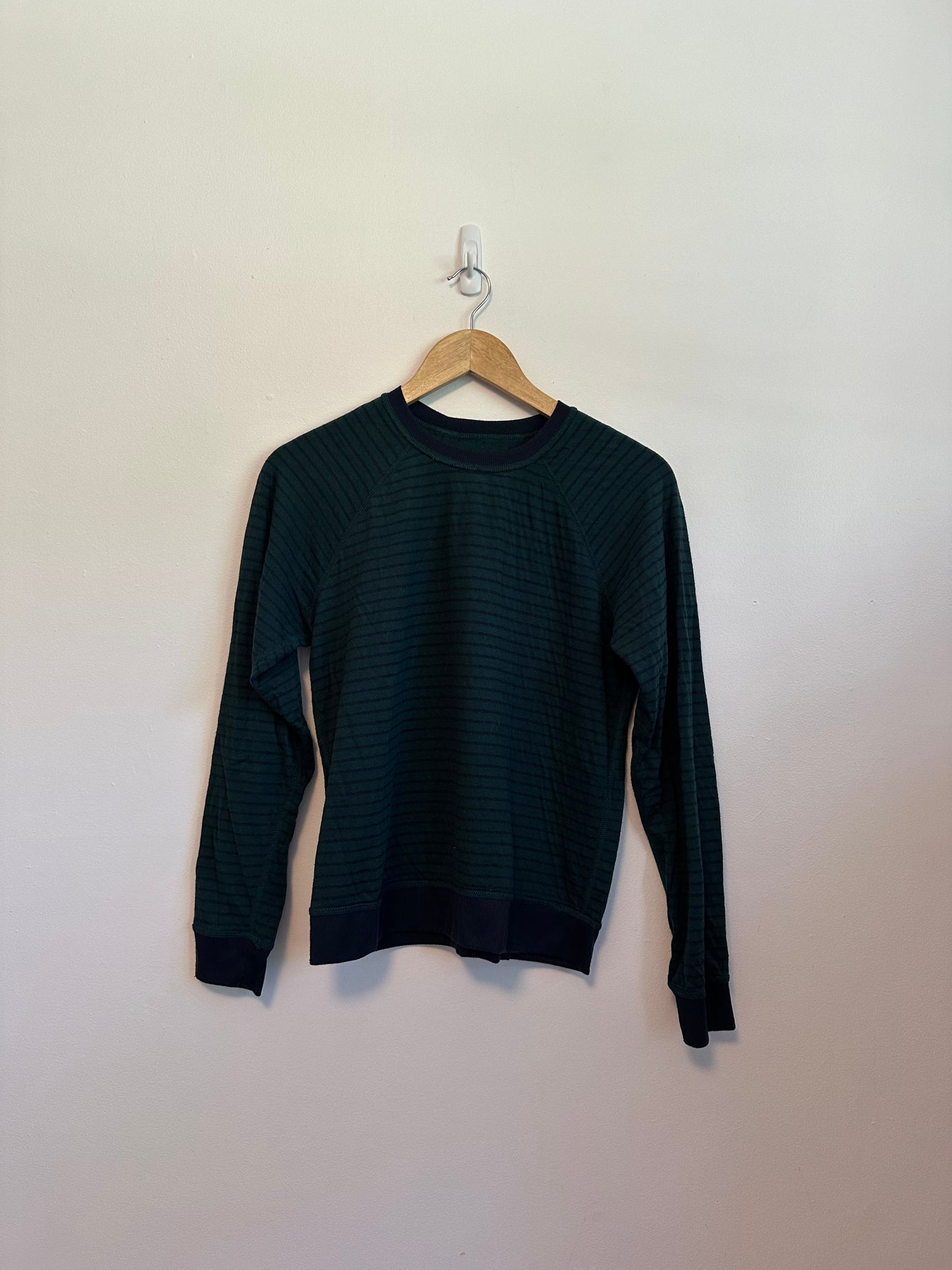 Marine Layer Atkins Reversible Striped Raglan Long Sleeve Crewneck Sweatshirt