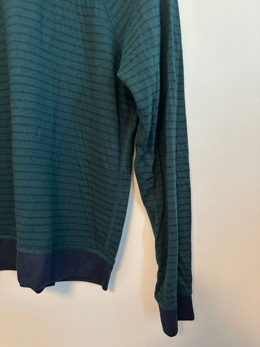 Marine Layer Atkins Reversible Striped Raglan Long Sleeve Crewneck Sweatshirt