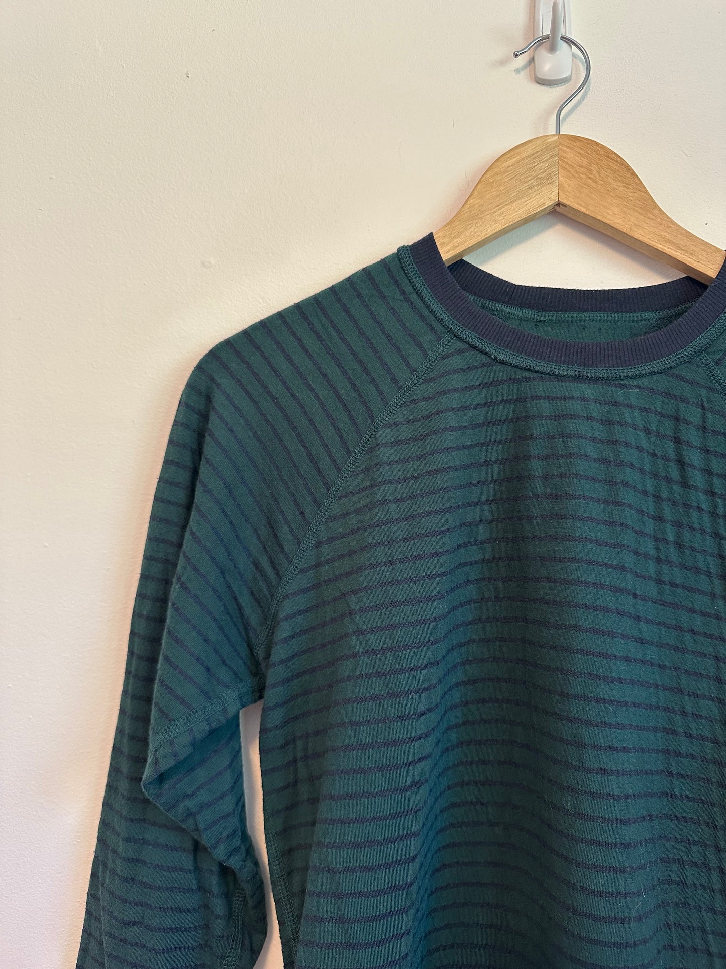 Marine Layer Atkins Reversible Striped Raglan Long Sleeve Crewneck Sweatshirt