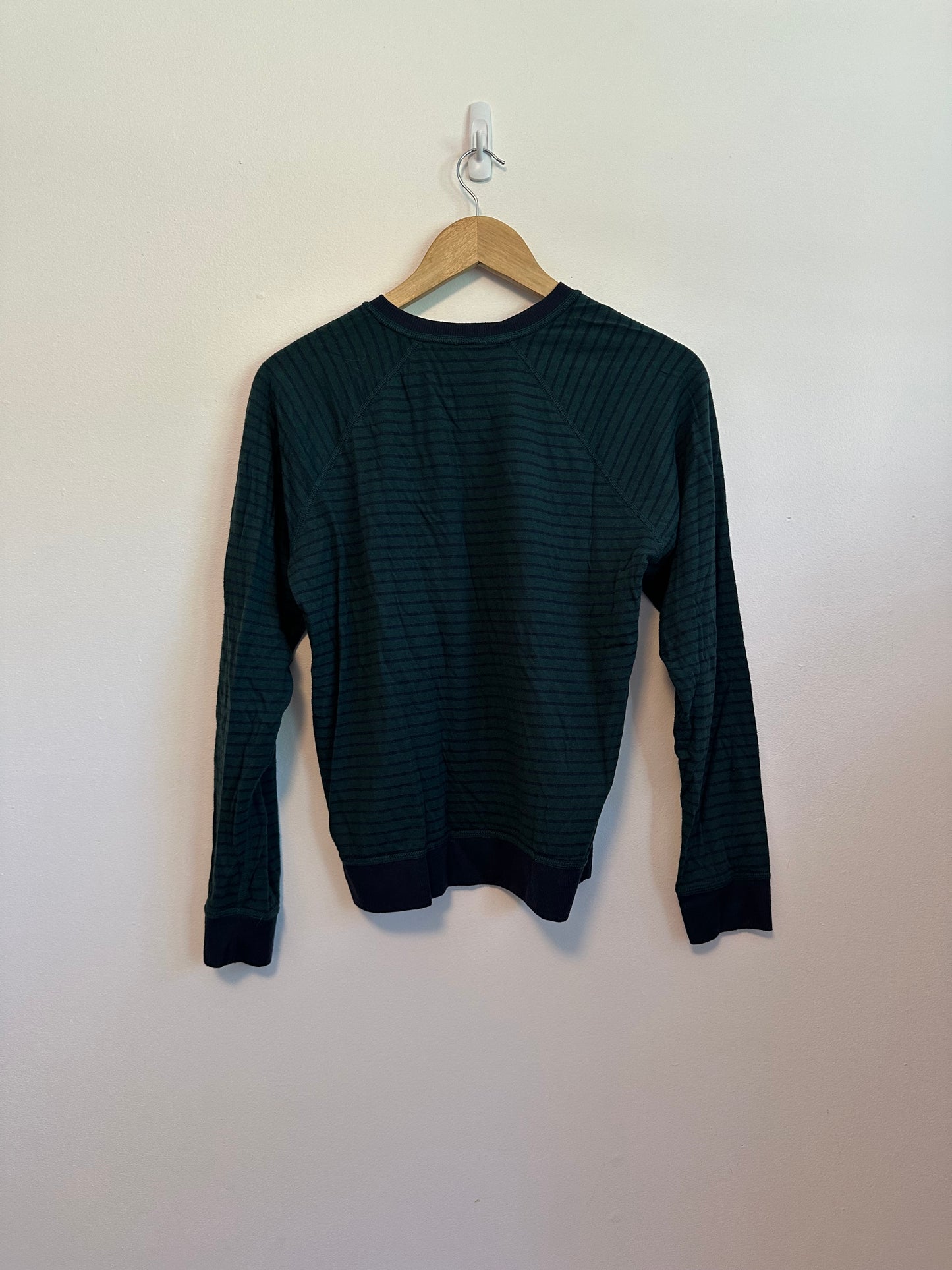 Marine Layer Atkins Reversible Striped Raglan Long Sleeve Crewneck Sweatshirt