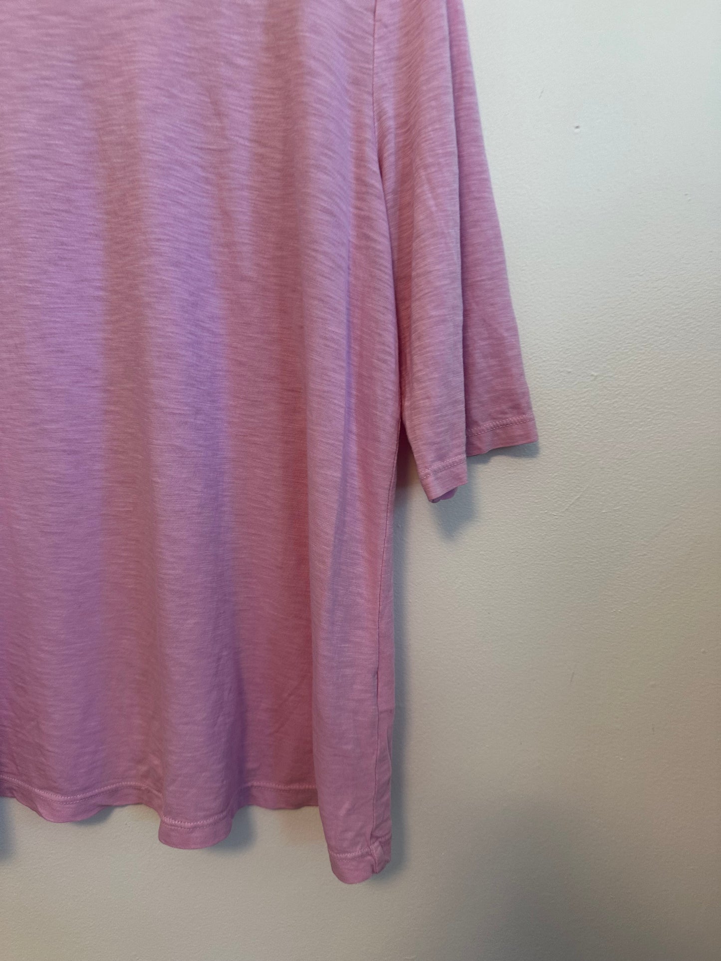 Michael Stars Pink 100% Supima Cotton Slub Crew Neck Short Sleeve T-Shirt | OS