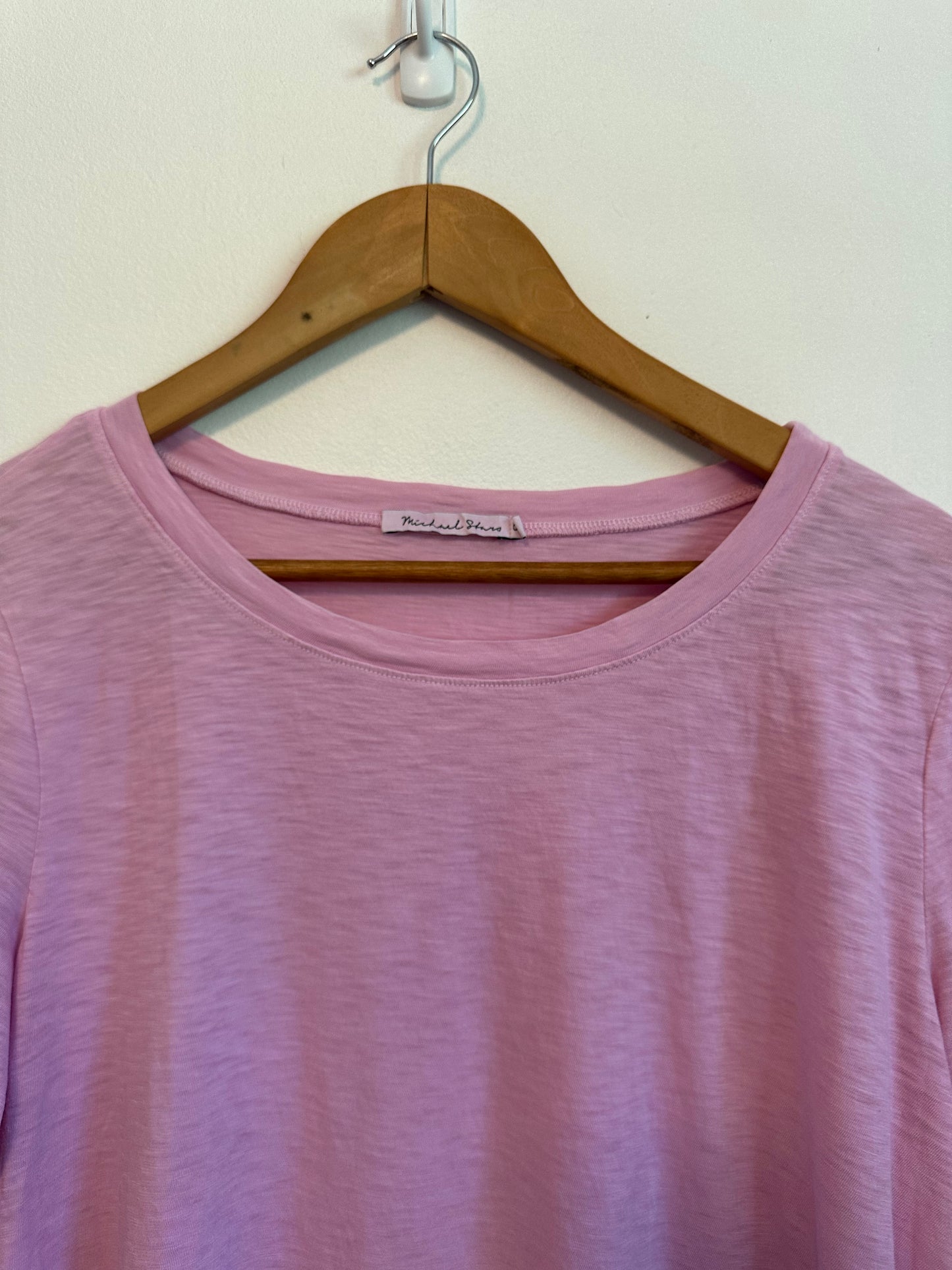Michael Stars Pink 100% Supima Cotton Slub Crew Neck Short Sleeve T-Shirt | OS