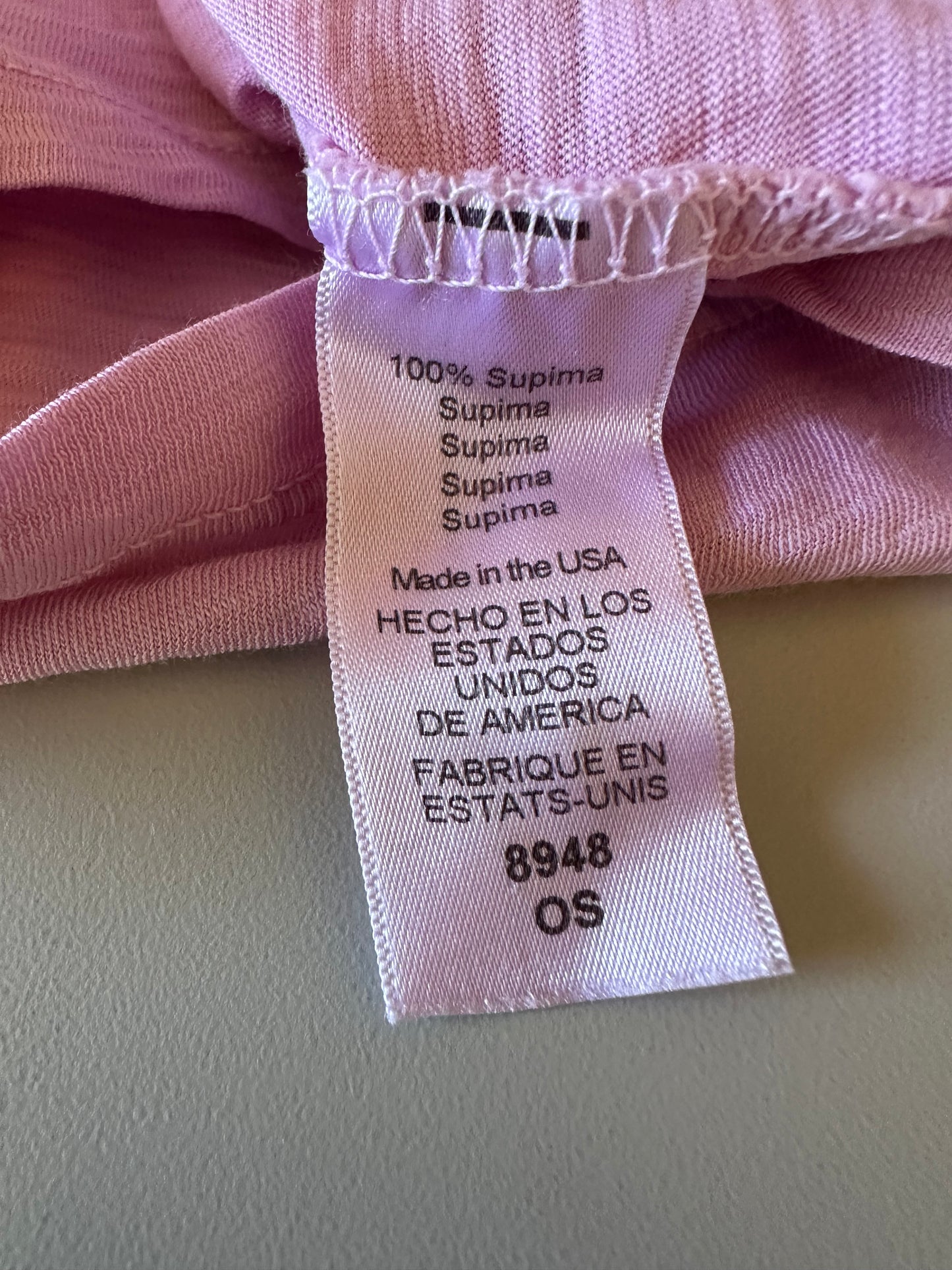 Michael Stars Pink 100% Supima Cotton Slub Crew Neck Short Sleeve T-Shirt | OS