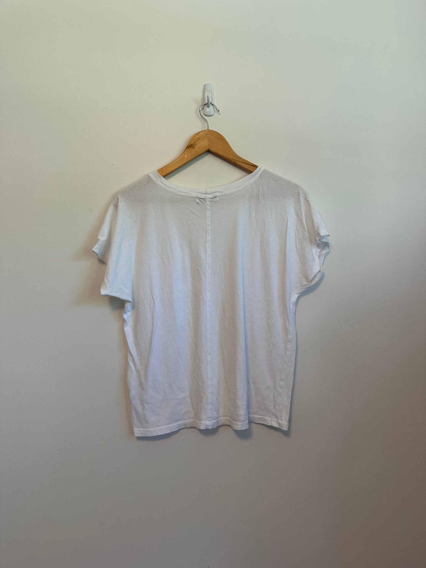 Michael Stars White Cotton Short Sleeve Pocket T-Shirt | Size Medium