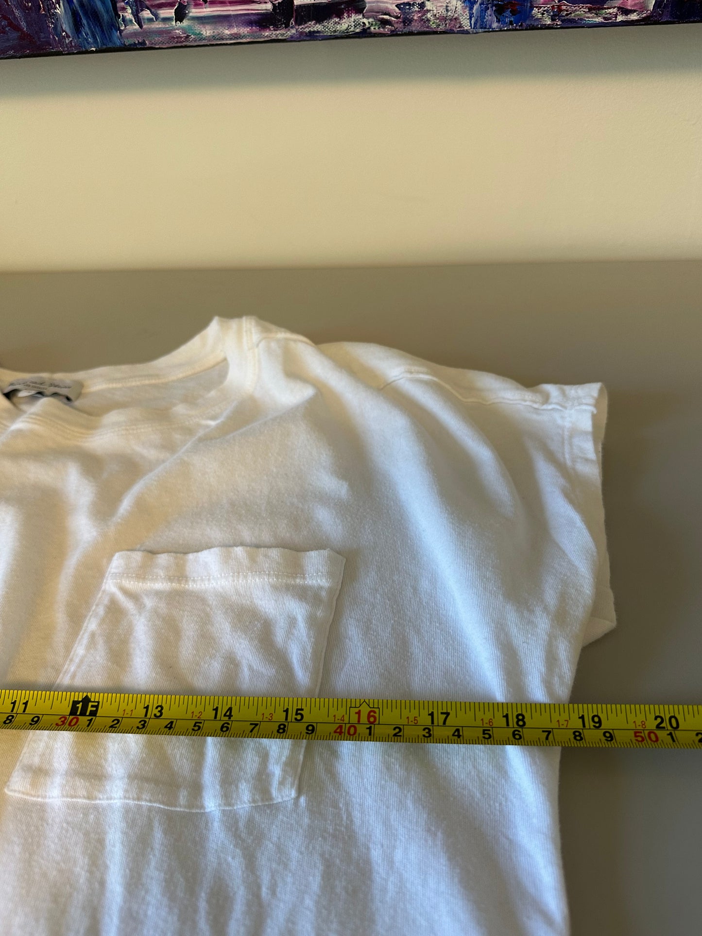 Michael Stars White Cotton Short Sleeve Pocket T-Shirt | Size Medium