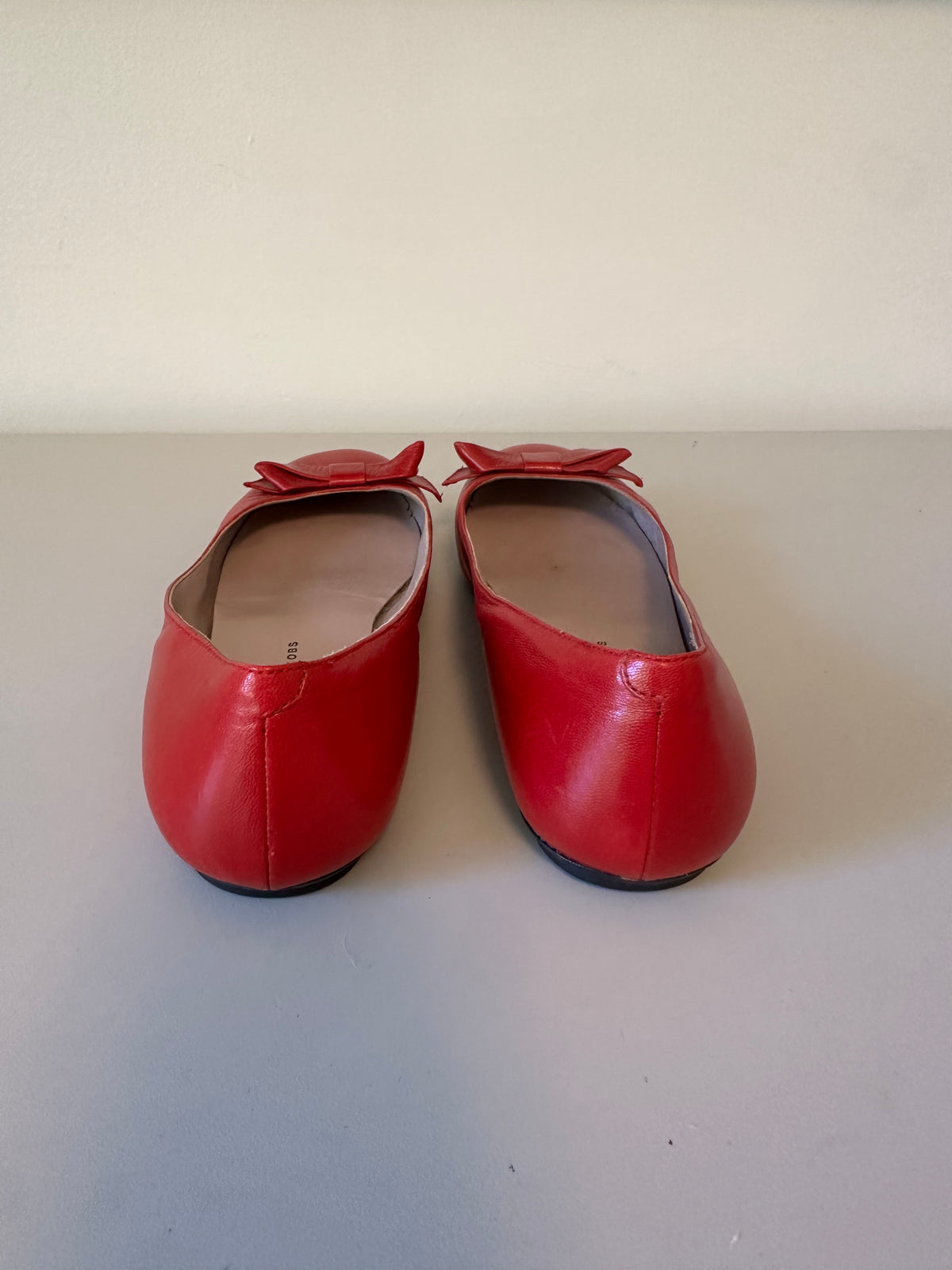 Marc by Marc Jacobs Red Leather Bow Ballet Flats Round Toe | Size 37