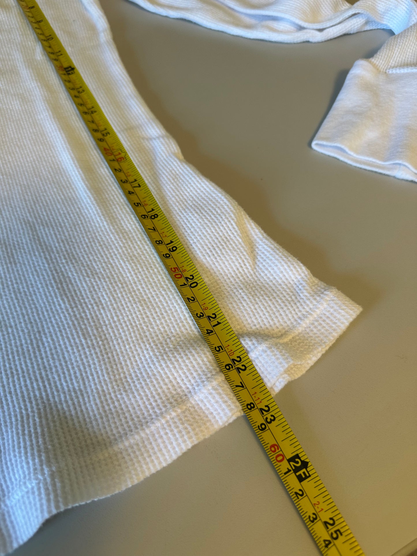 Michael Stars White Waffle Knit Thermal Long Sleeve Crewneck Top | Size Small