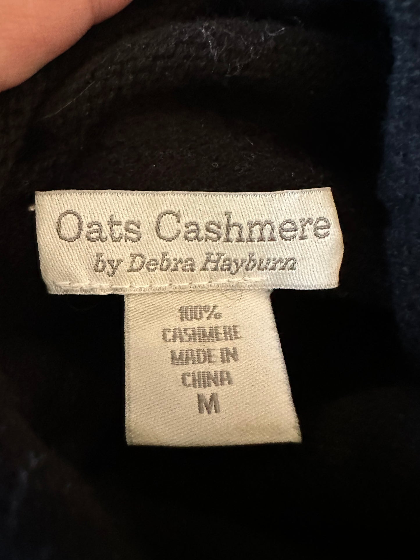 Oats Cashmere by Debra Hayburn Black 100% Cashmere Turtleneck Sweater | Medium