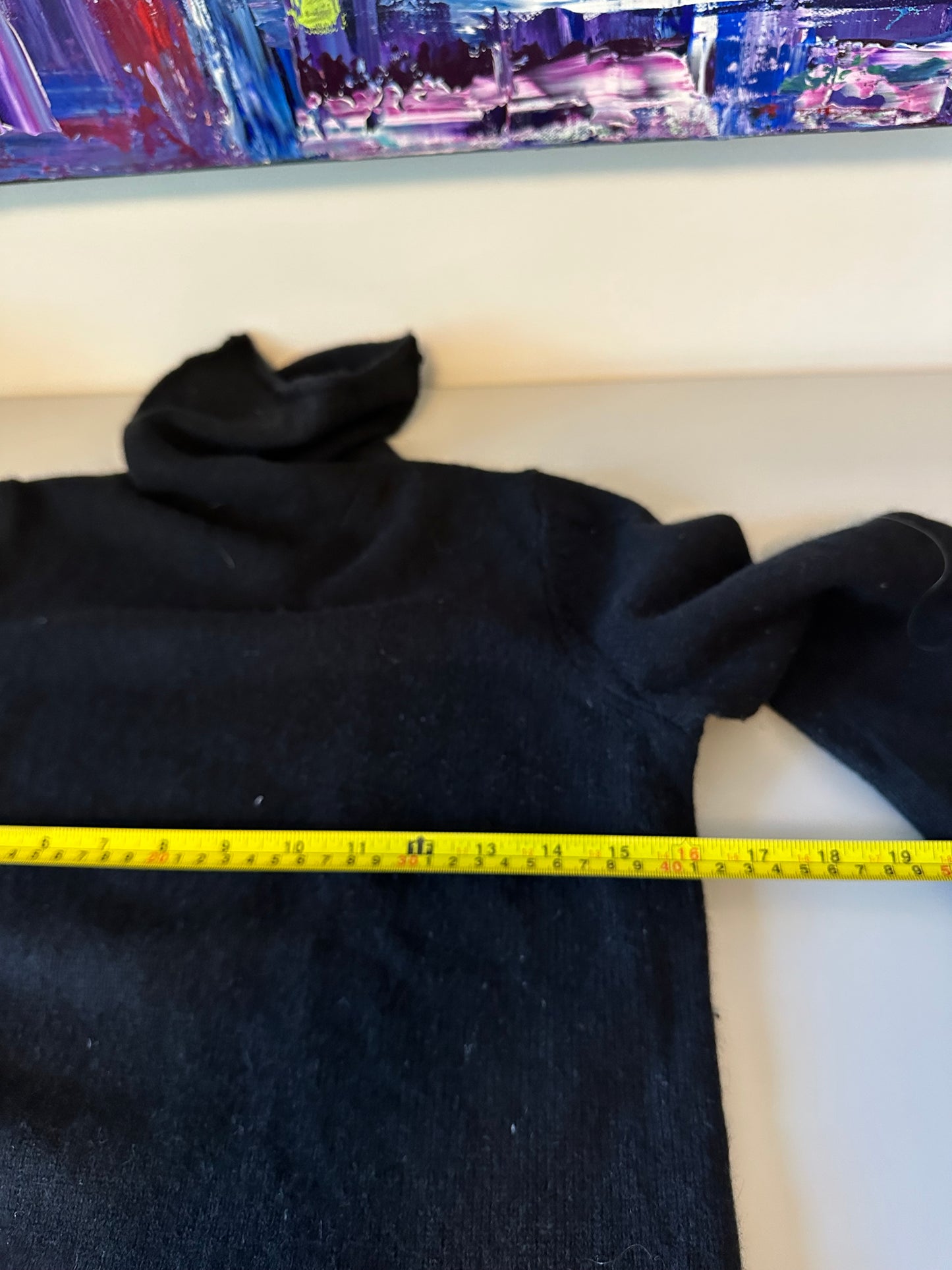 Oats Cashmere by Debra Hayburn Black 100% Cashmere Turtleneck Sweater | Medium