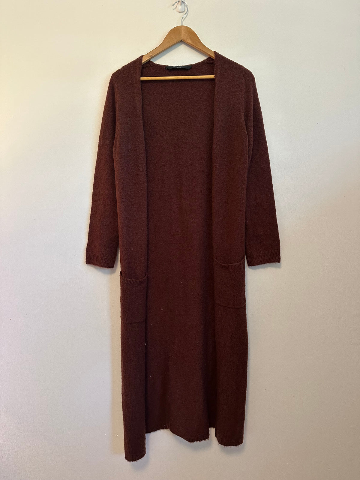 Knot Sisters Burgundy Longline Duster Cardigan Sweater | Size XS