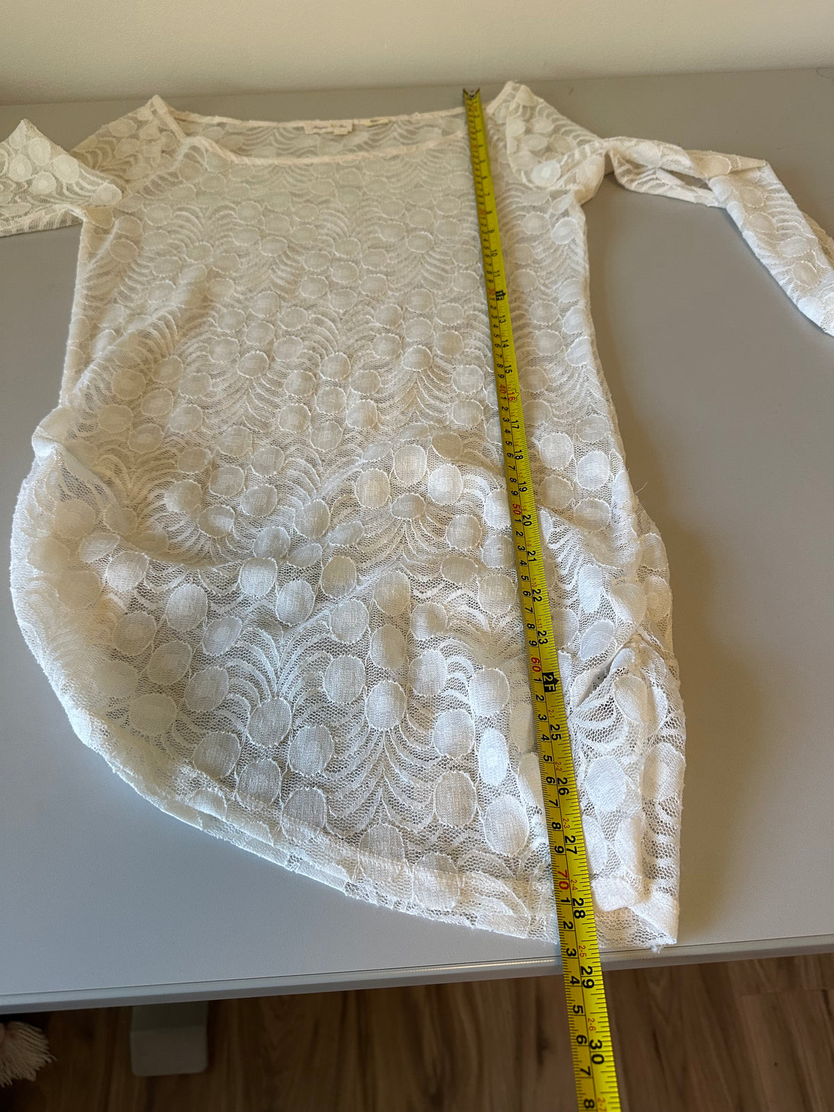 Meadow Rue x Anthropologie White Lace Long Sleeve Asymmetrical Top | Size XS