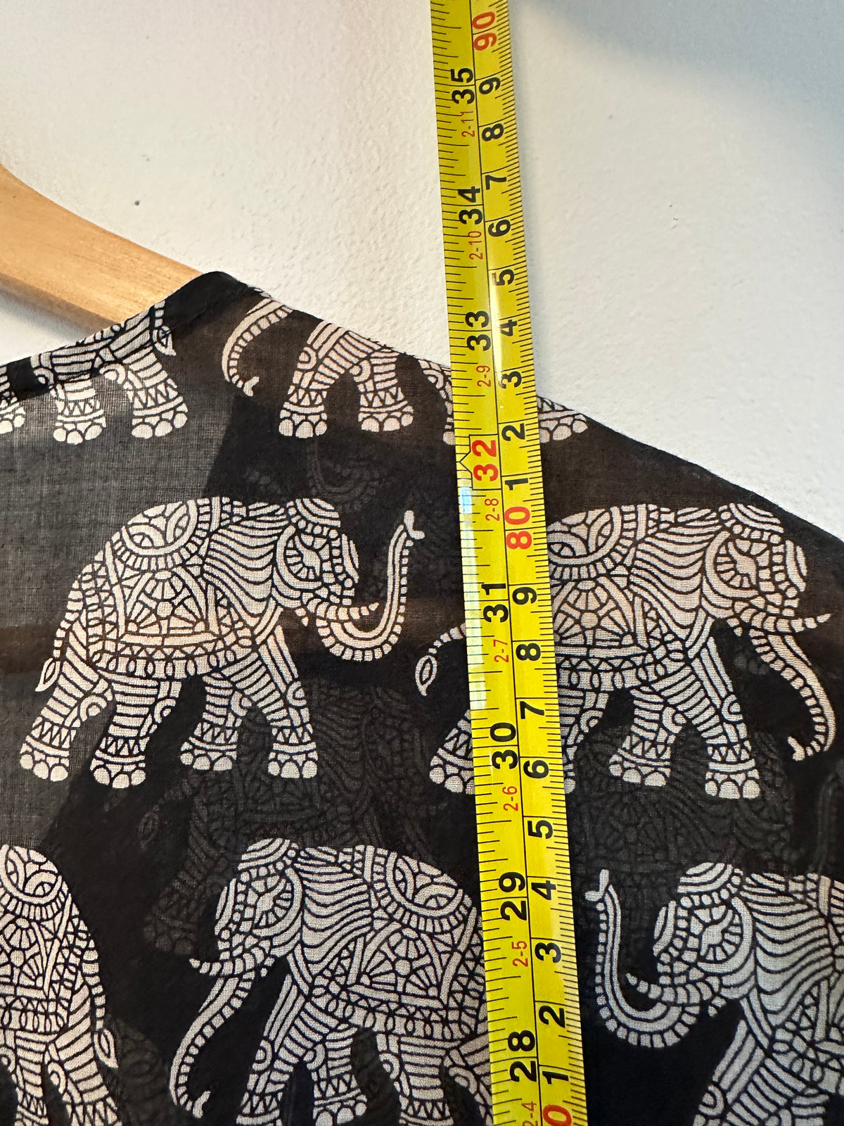 J. Crew Black and White Elephant Print Cotton V-Neck Swim Cover-Up | Size XXS