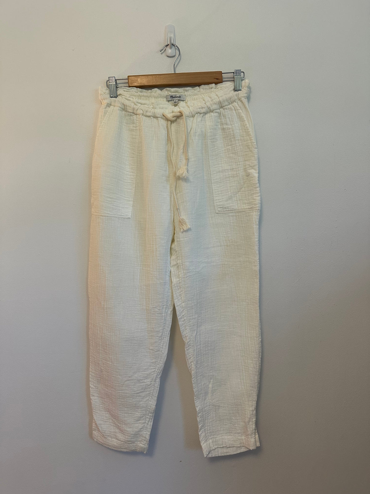 Madewell Cotton Gauze Beach Pants in Antique White | Size XS