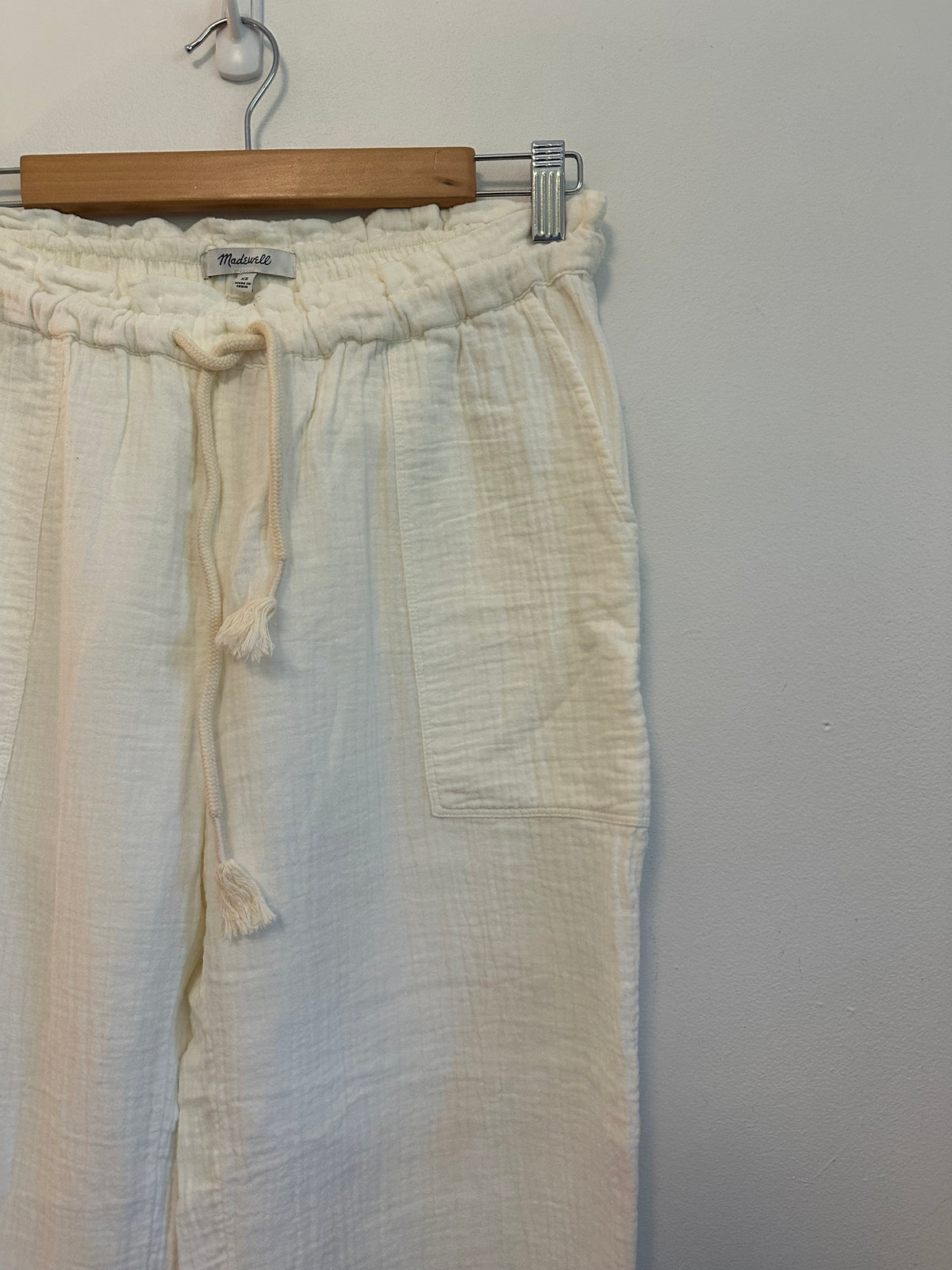 Madewell Cotton Gauze Beach Pants in Antique White | Size XS