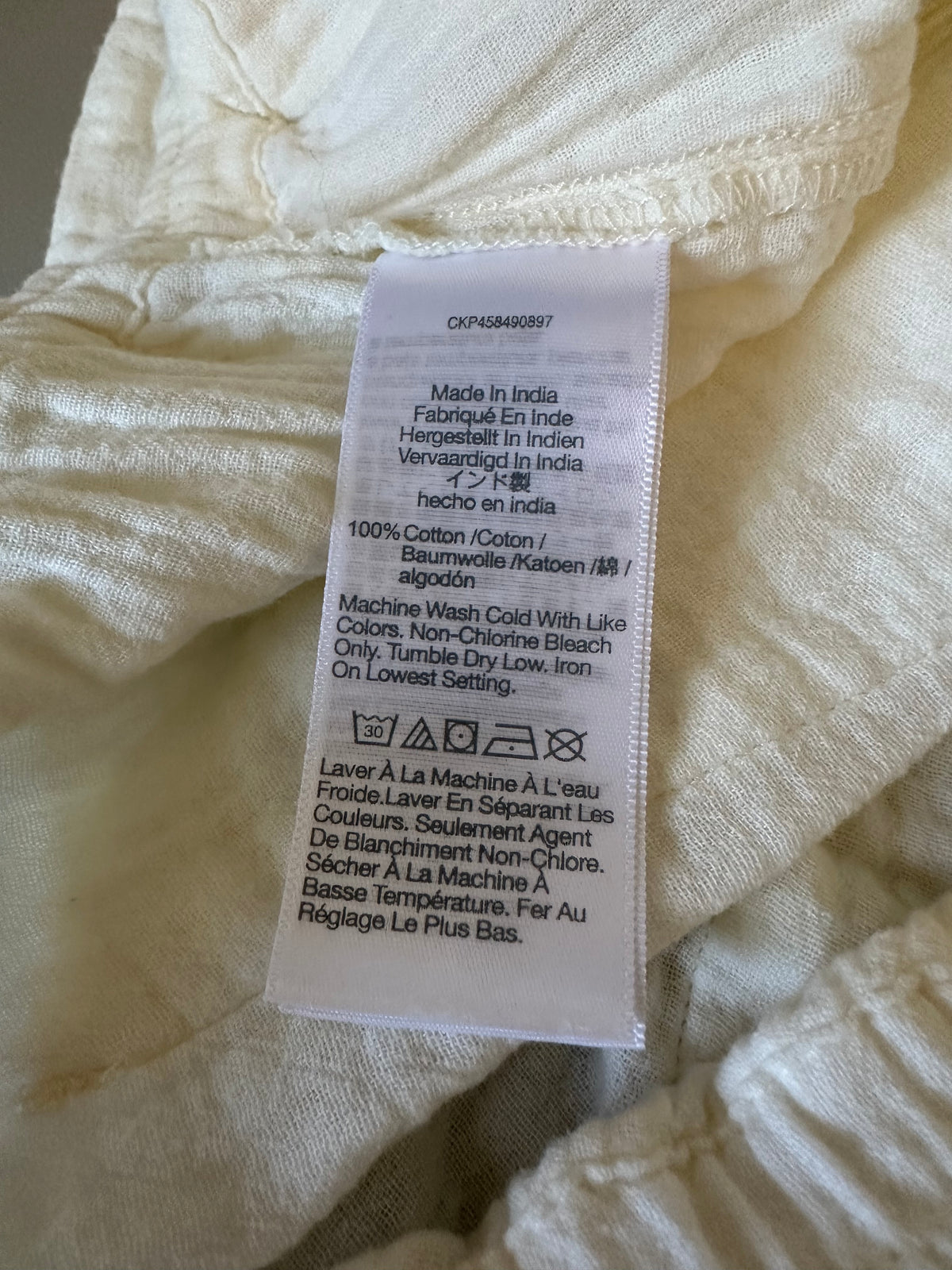 Madewell Cotton Gauze Beach Pants in Antique White | Size XS