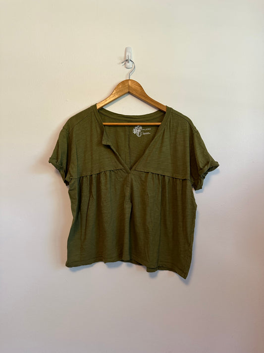 Pilcro Babydoll Short Sleeve Cotton T-Shirt | Size Medium