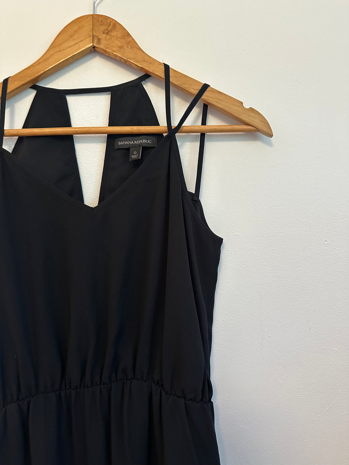 Banana Republic Black Double Strap Cutout Back Mini Dress | Size 0