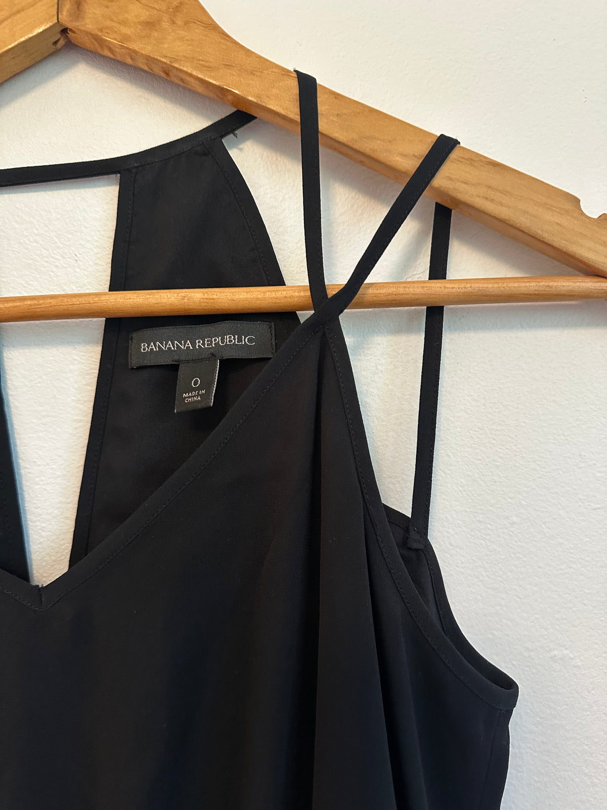 Banana Republic Black Double Strap Cutout Back Mini Dress | Size 0