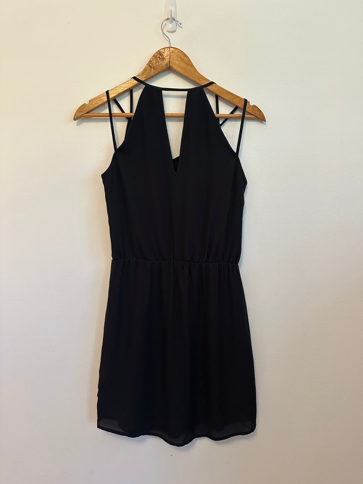 Banana Republic Black Double Strap Cutout Back Mini Dress | Size 0