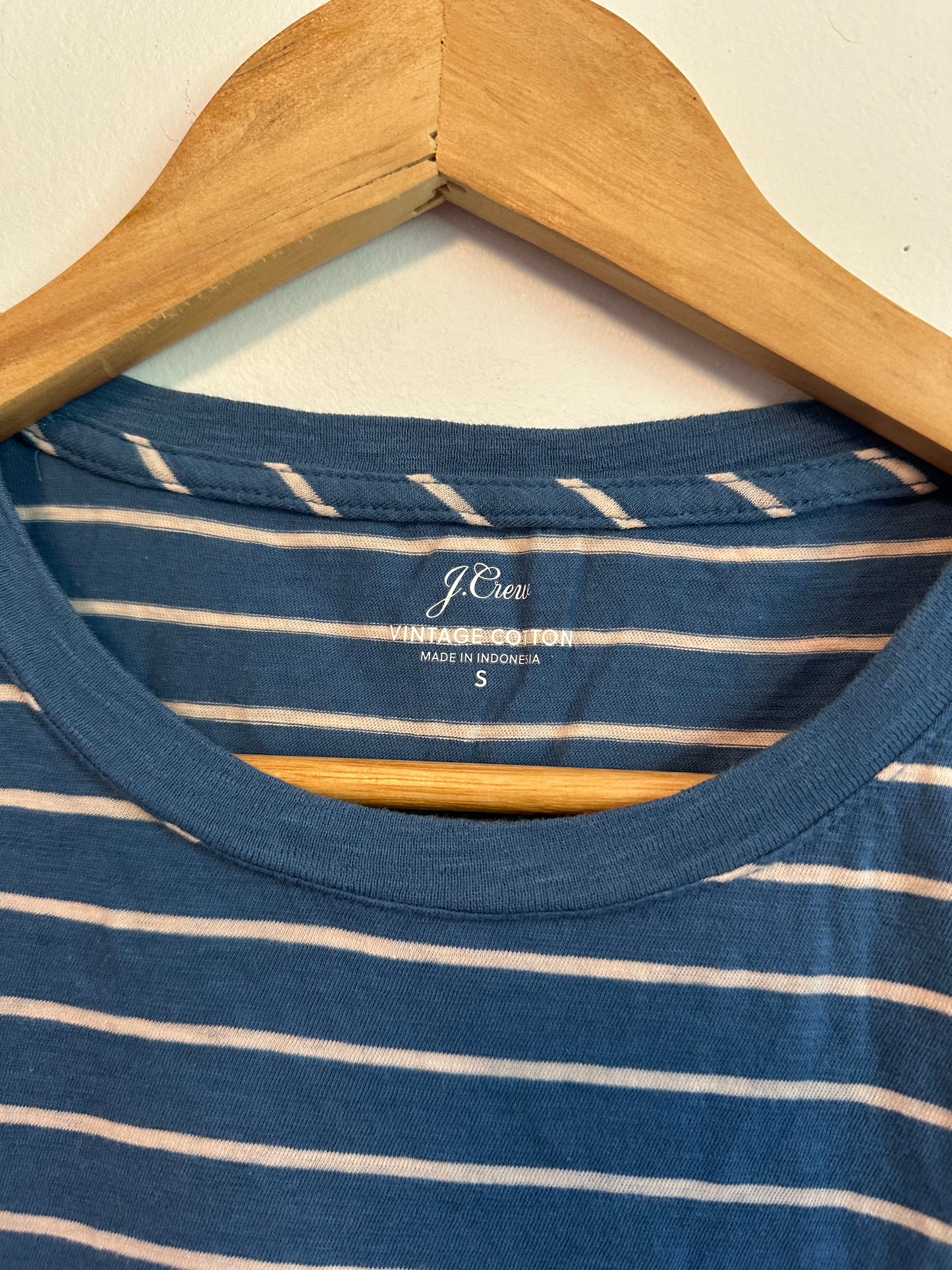 J. Crew Striped Cotton T-Shirt in Blue and Pink | Size Small