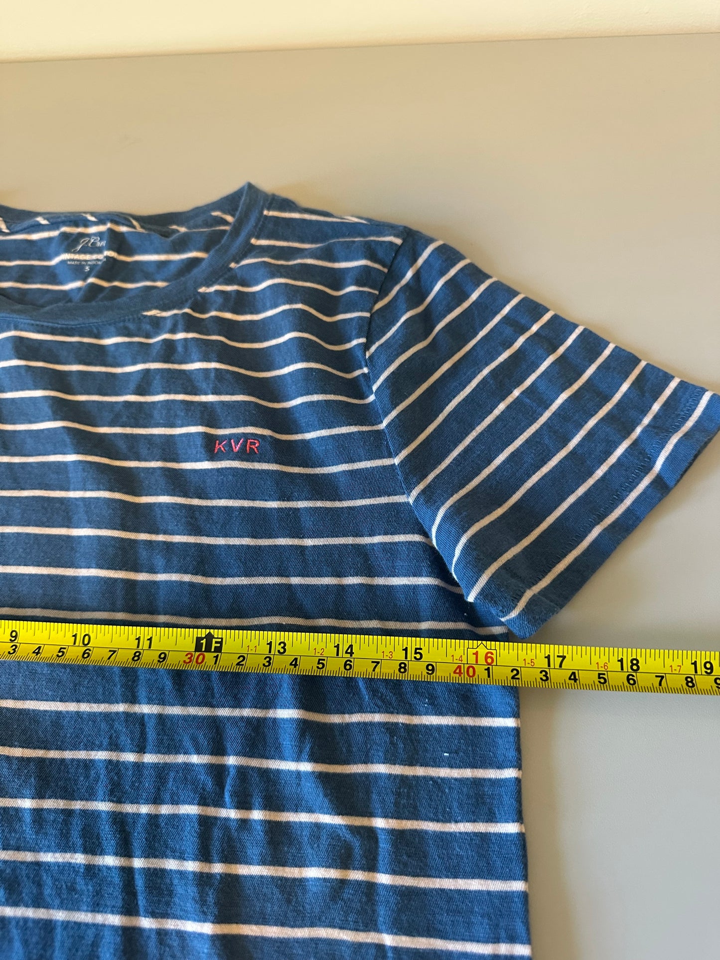J. Crew Striped Cotton T-Shirt in Blue and Pink | Size Small