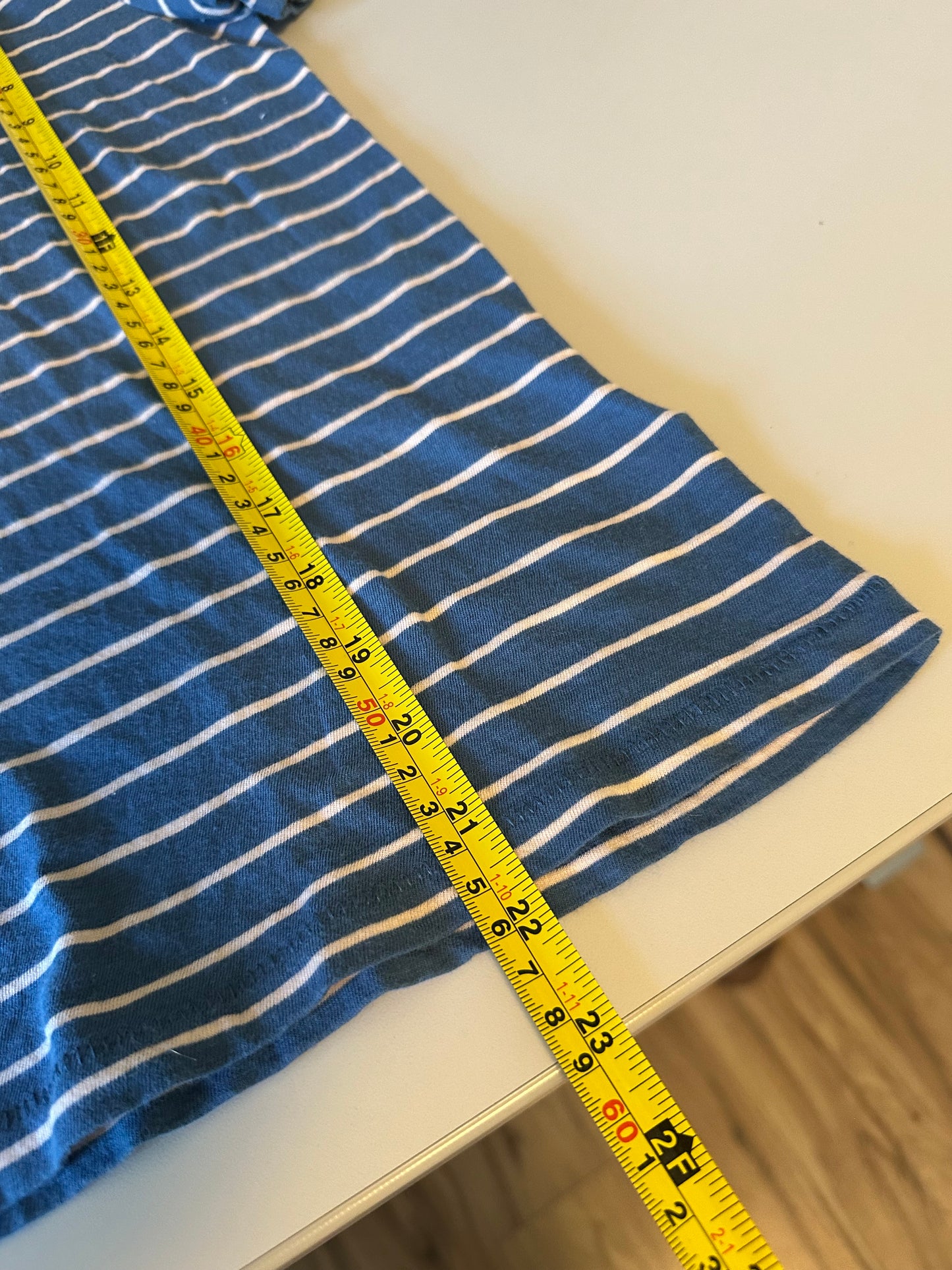 J. Crew Striped Cotton T-Shirt in Blue and Pink | Size Small