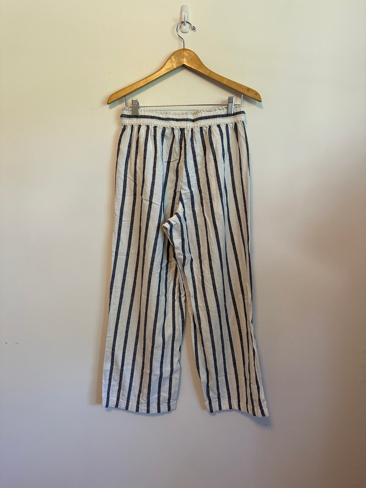 J. Crew Linen and Cotton Wide Leg Striped Beach Pants | Size Small