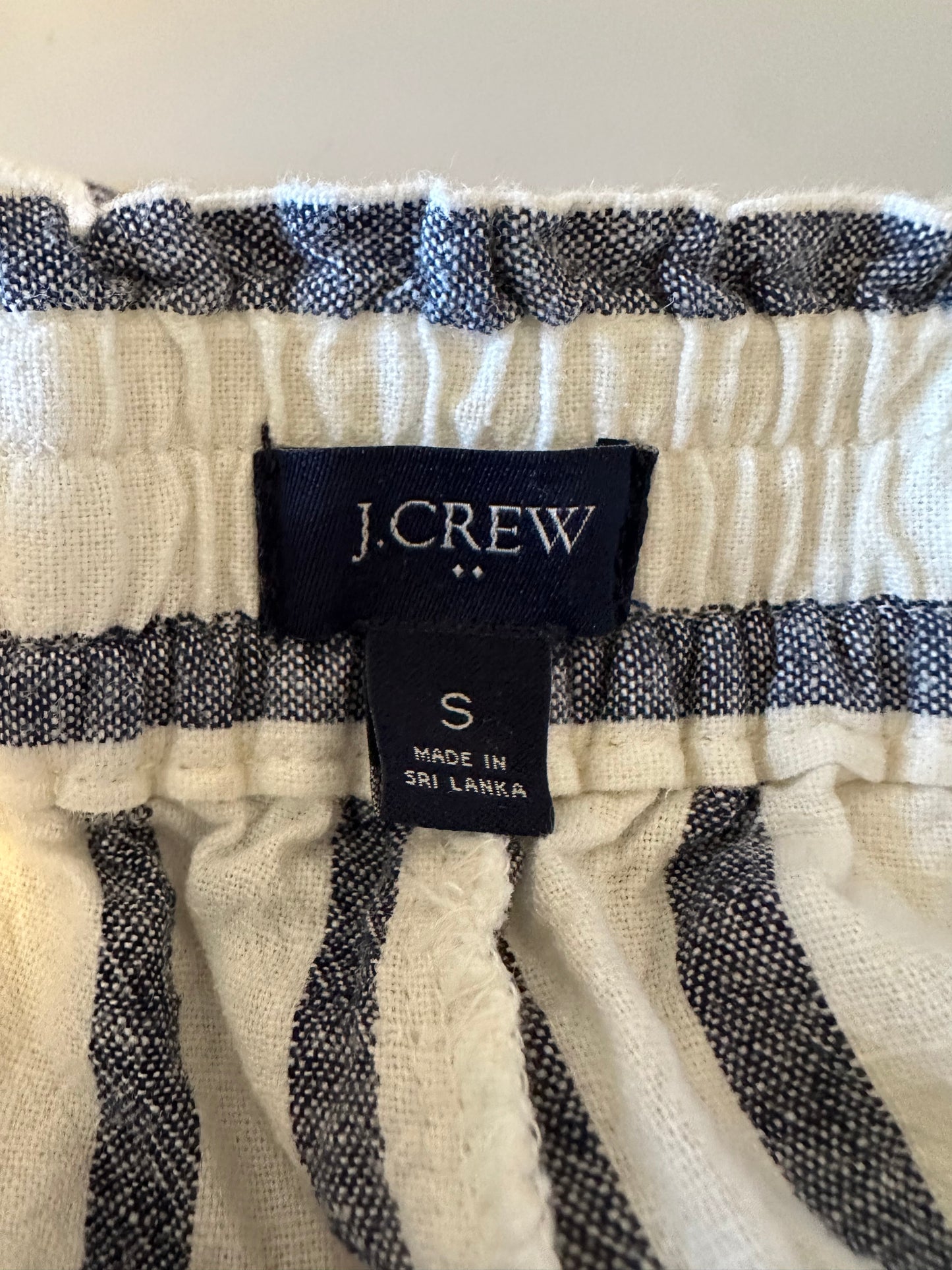 J. Crew Linen and Cotton Wide Leg Striped Beach Pants | Size Small