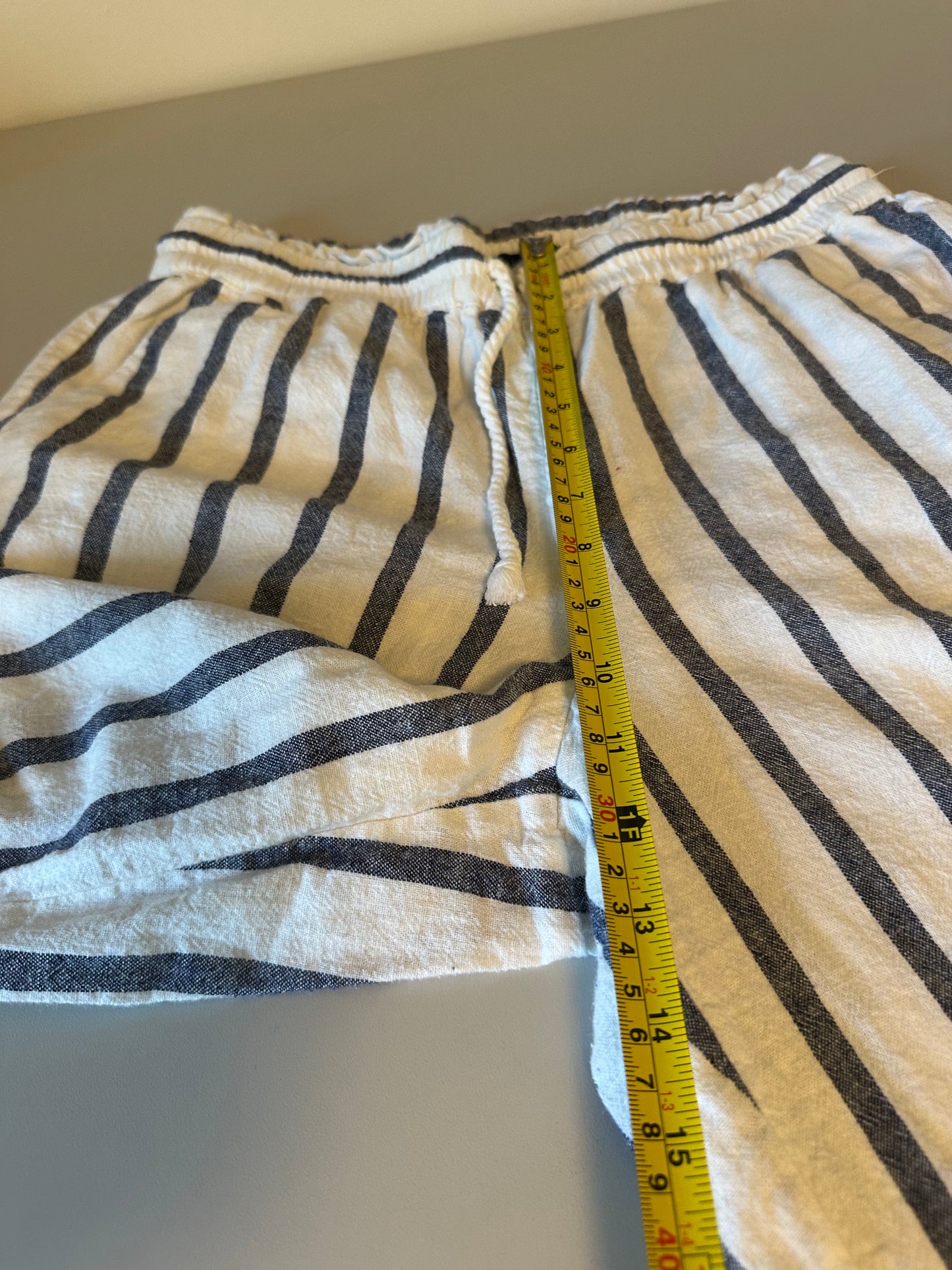 J. Crew Linen and Cotton Wide Leg Striped Beach Pants | Size Small