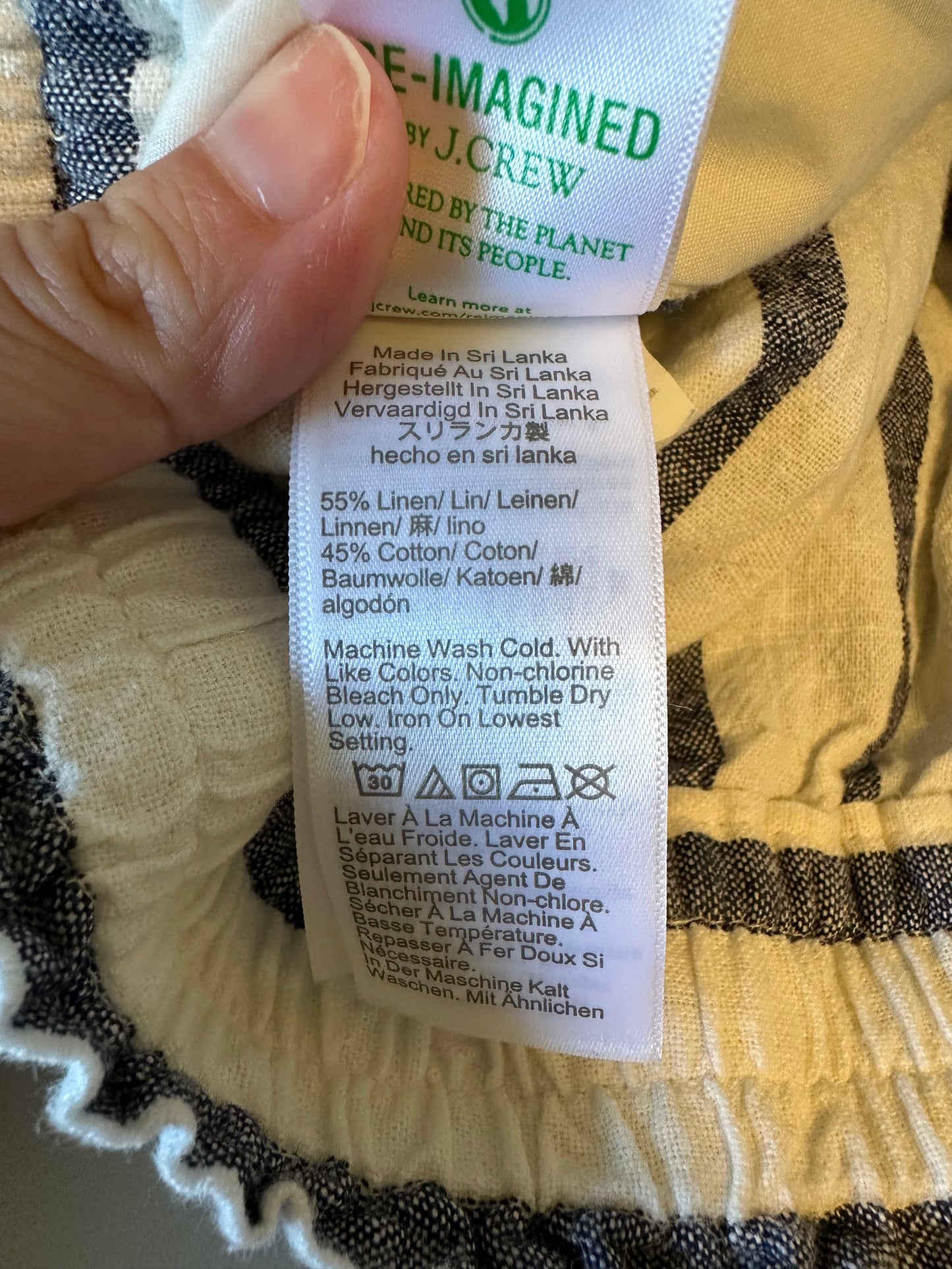 J. Crew Linen and Cotton Wide Leg Striped Beach Pants | Size Small