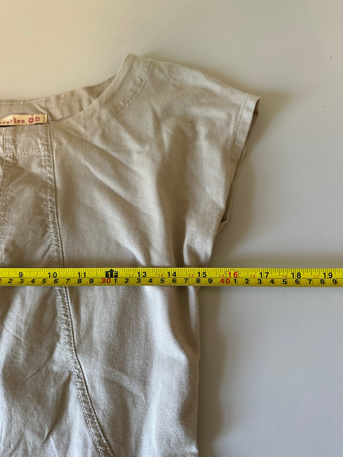 Wearables by CP Shades Tan Ruched Cap Sleeve Mini Dress | Size XS