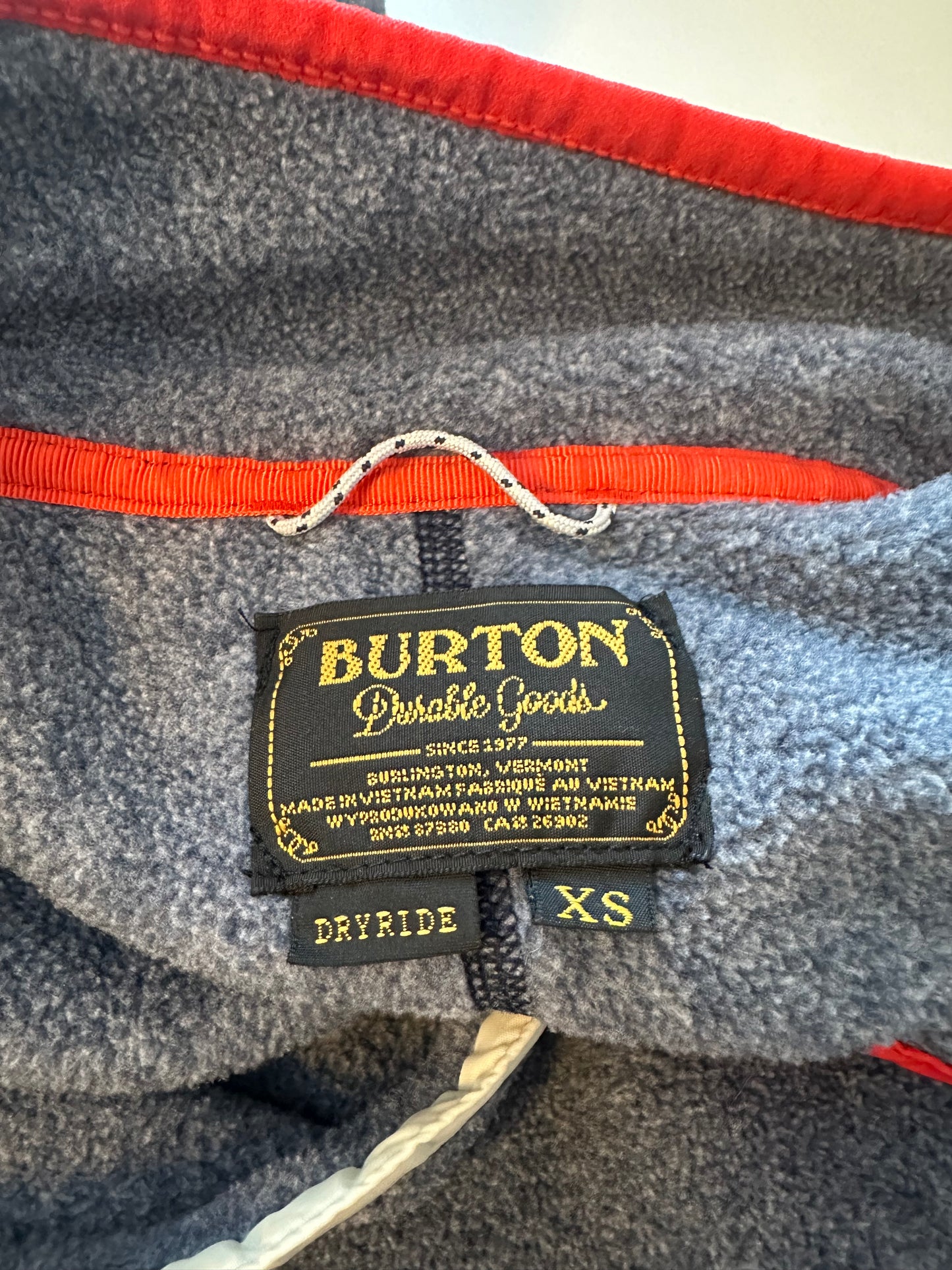 Burton Anouk Dryride Fleece Anorak in Navy Heather | Size XS