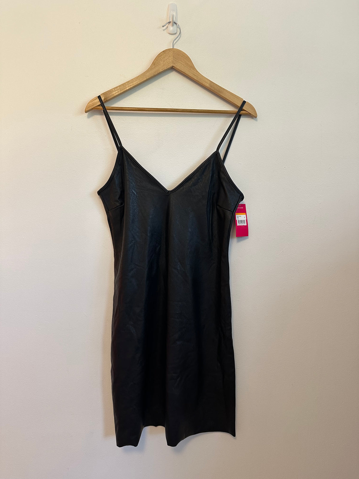 NWT Commando Black Faux Leather Mini Slip Dress | Size Small