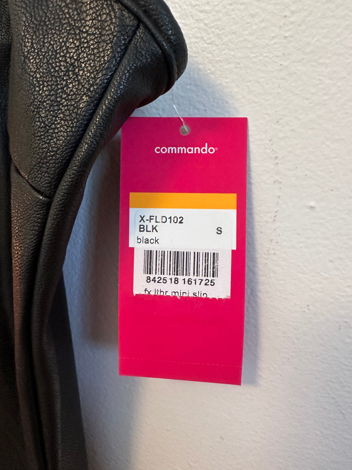 NWT Commando Black Faux Leather Mini Slip Dress | Size Small