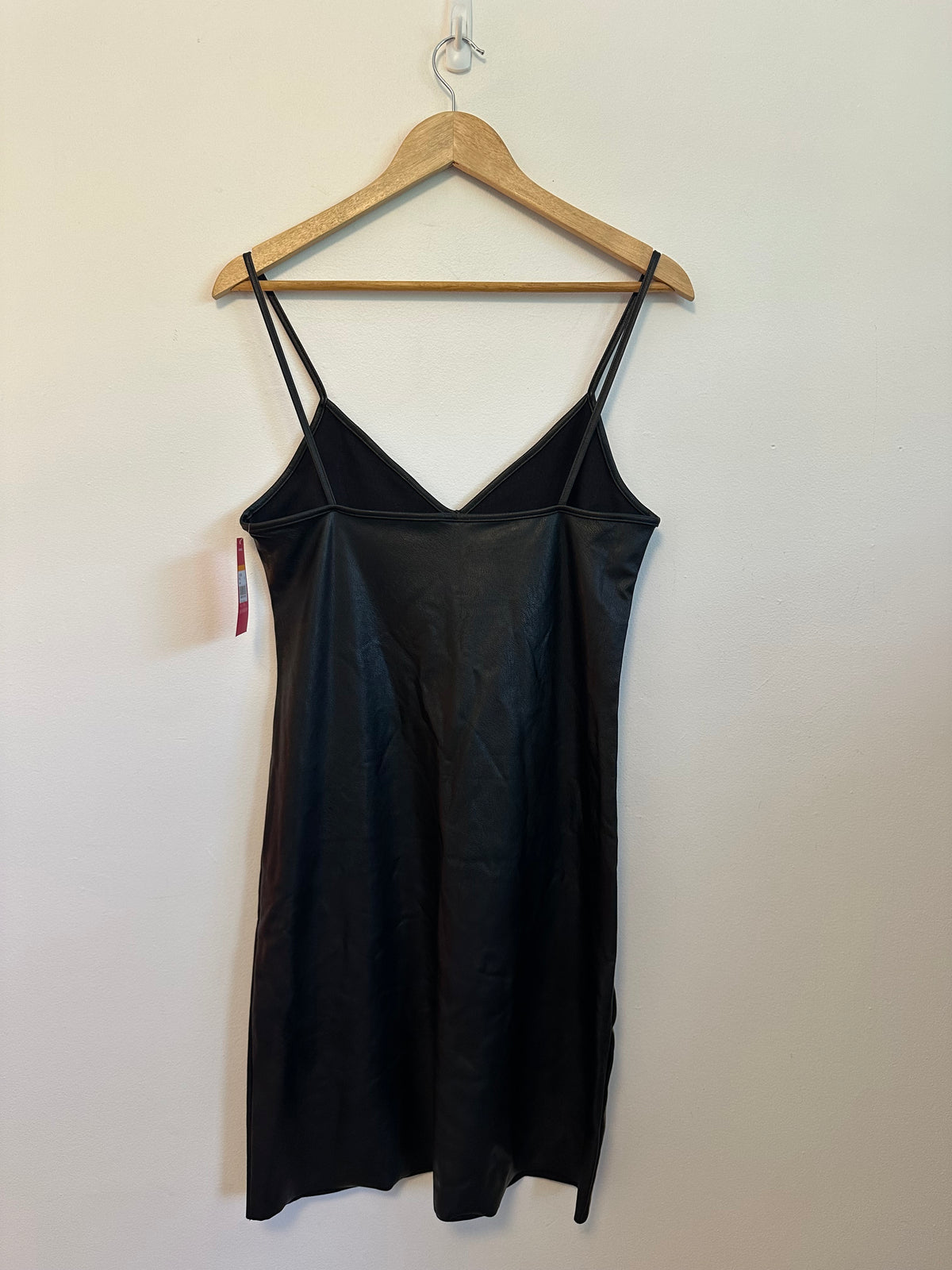 NWT Commando Black Faux Leather Mini Slip Dress | Size Small
