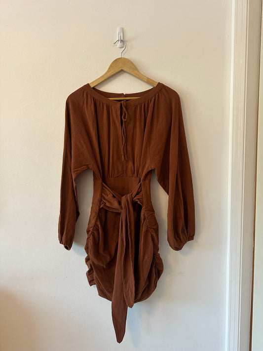 Free People The Only One Mini Endless Summer Dress in Brown | Size XS