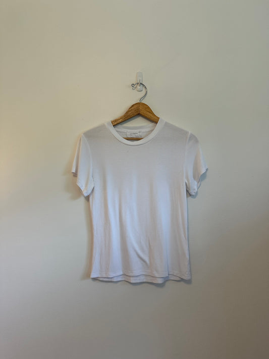Six Fifty Ribbed Knit Short Sleeve Crew Neck T-Shirt in White | Size Medium