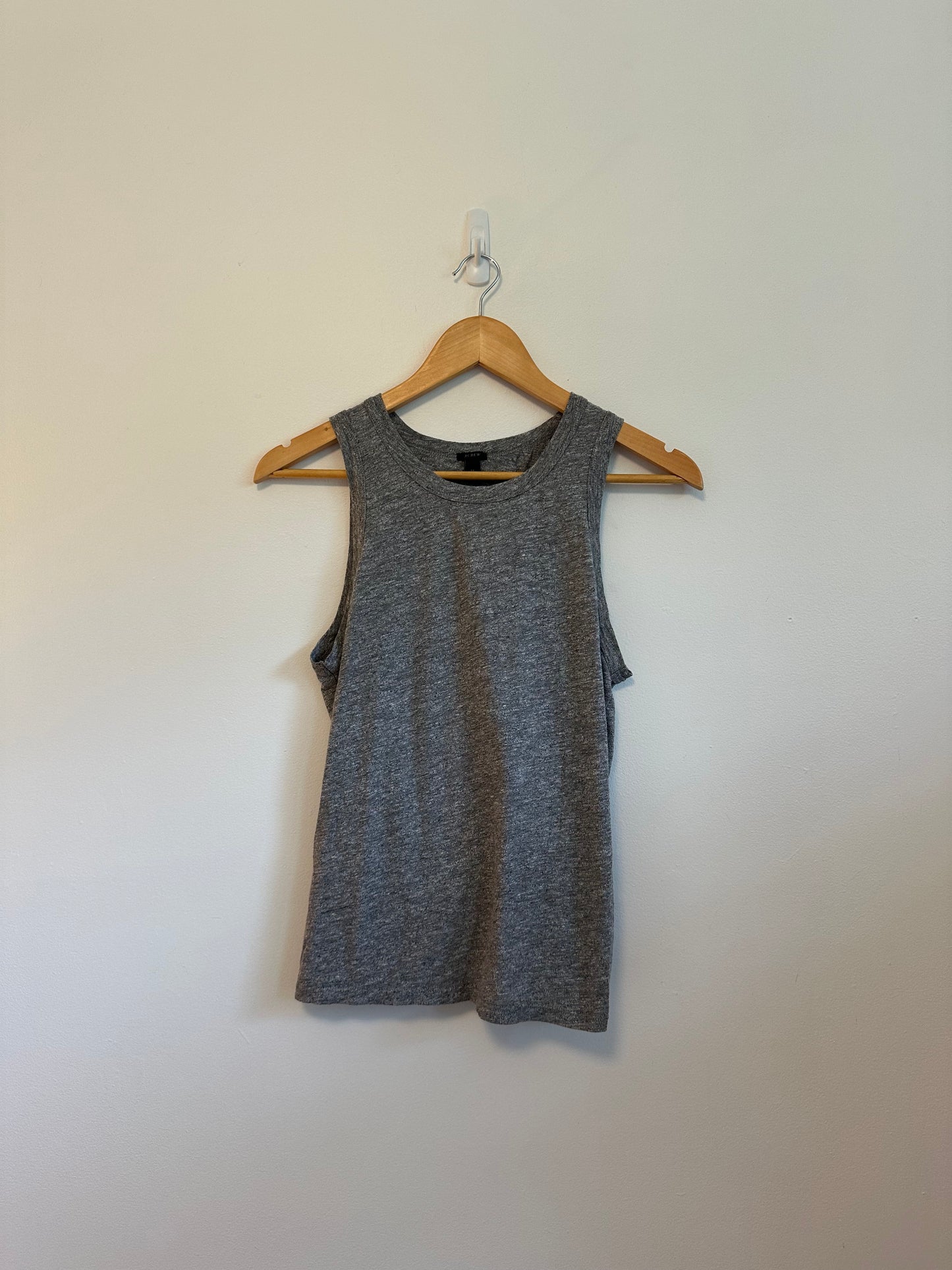 J. Crew Gray Heathered Twist Back Cotton Knot Tank Top| Size Medium