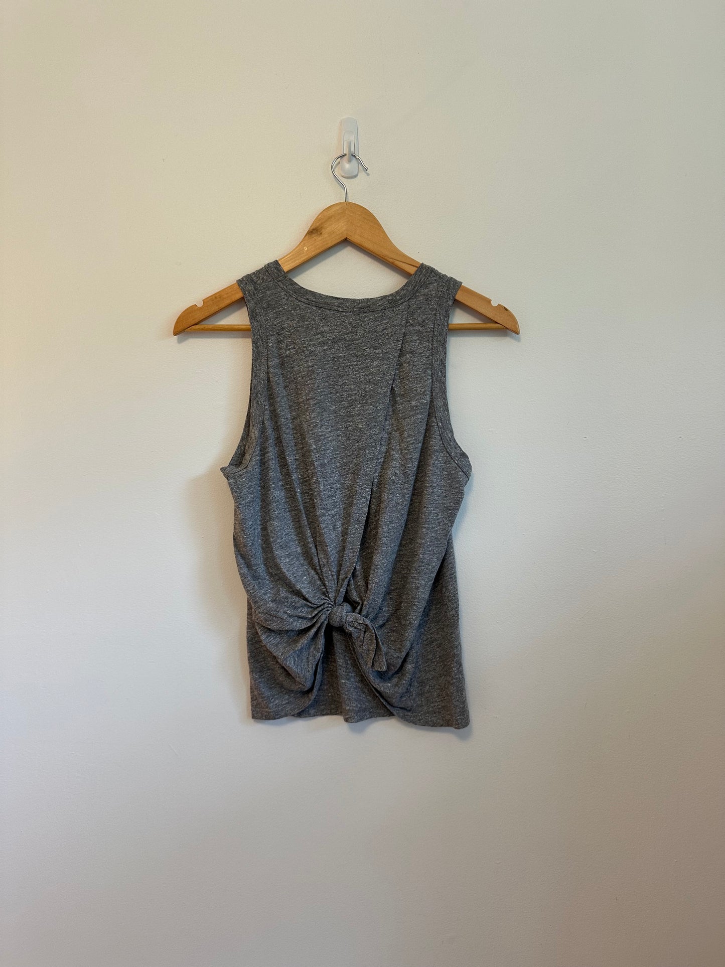 J. Crew Gray Heathered Twist Back Cotton Knot Tank Top| Size Medium
