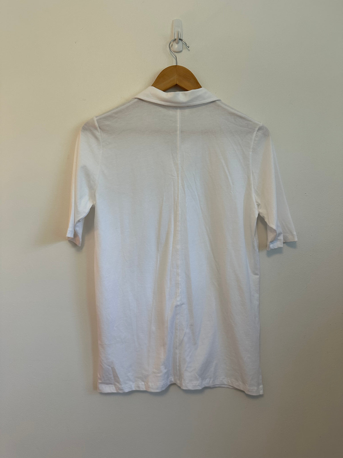 Goldie Lewinter White Organic Pima Cotton Button Down Shirt | Size Small