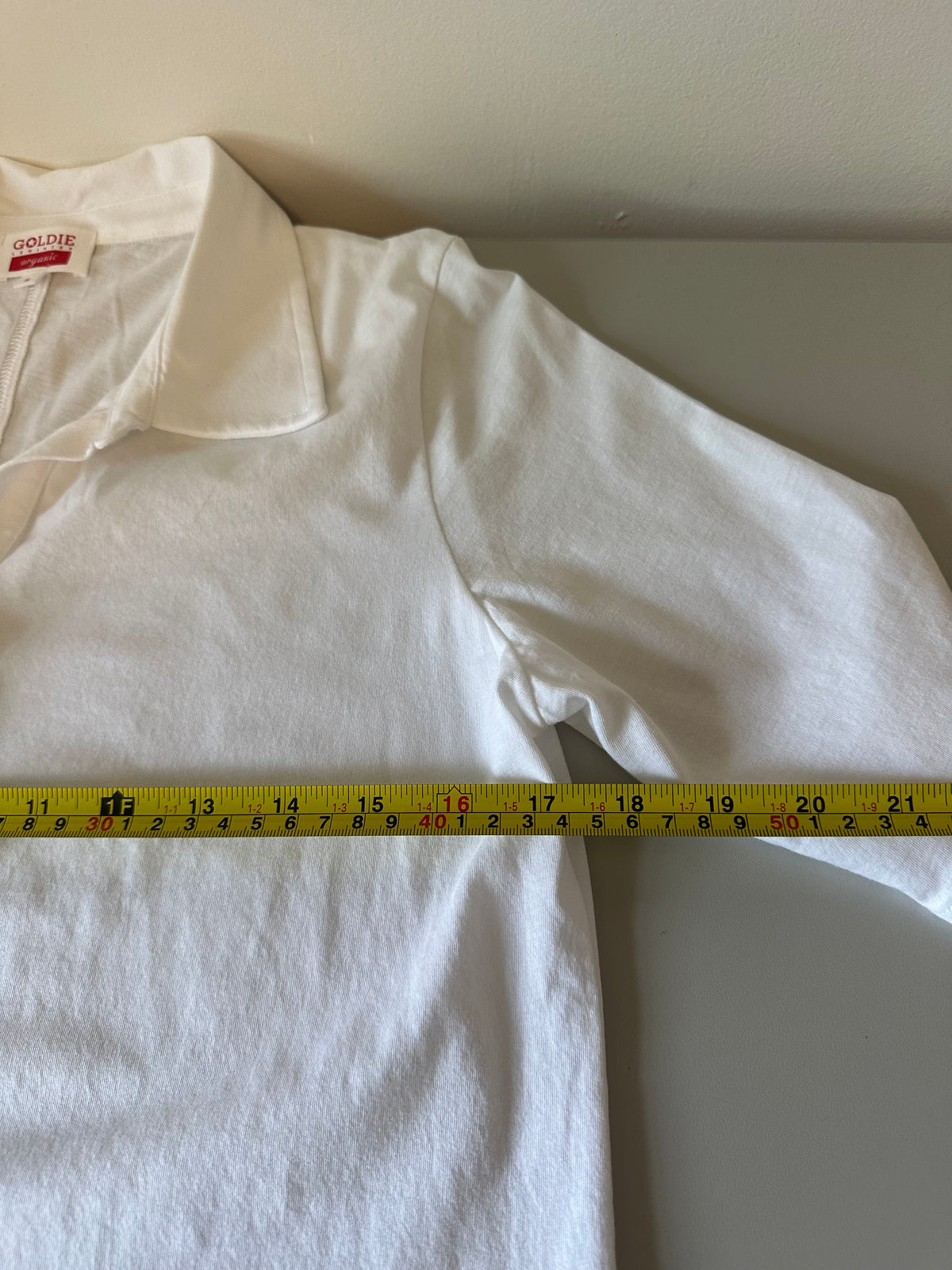 Goldie Lewinter White Organic Pima Cotton Button Down Shirt | Size Small