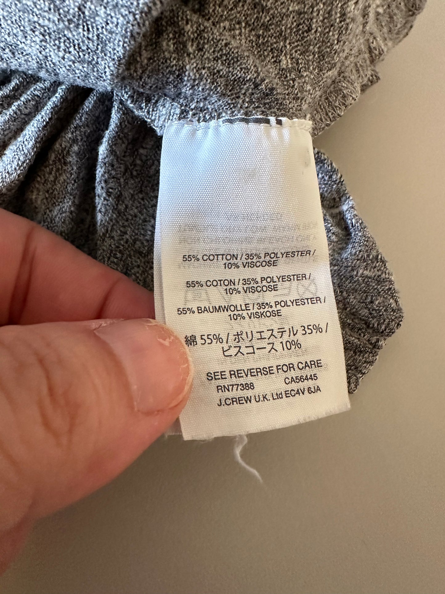 J. Crew Gray Heathered Twist Back Cotton Knot Tank Top| Size Medium