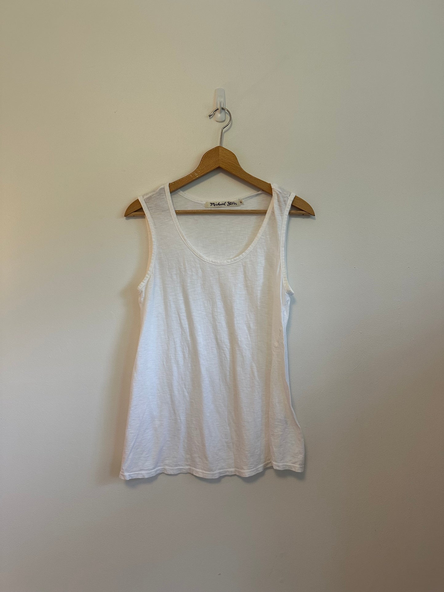 Michael Stars White Supima Cotton Scoop Neck Tank Top | One Size