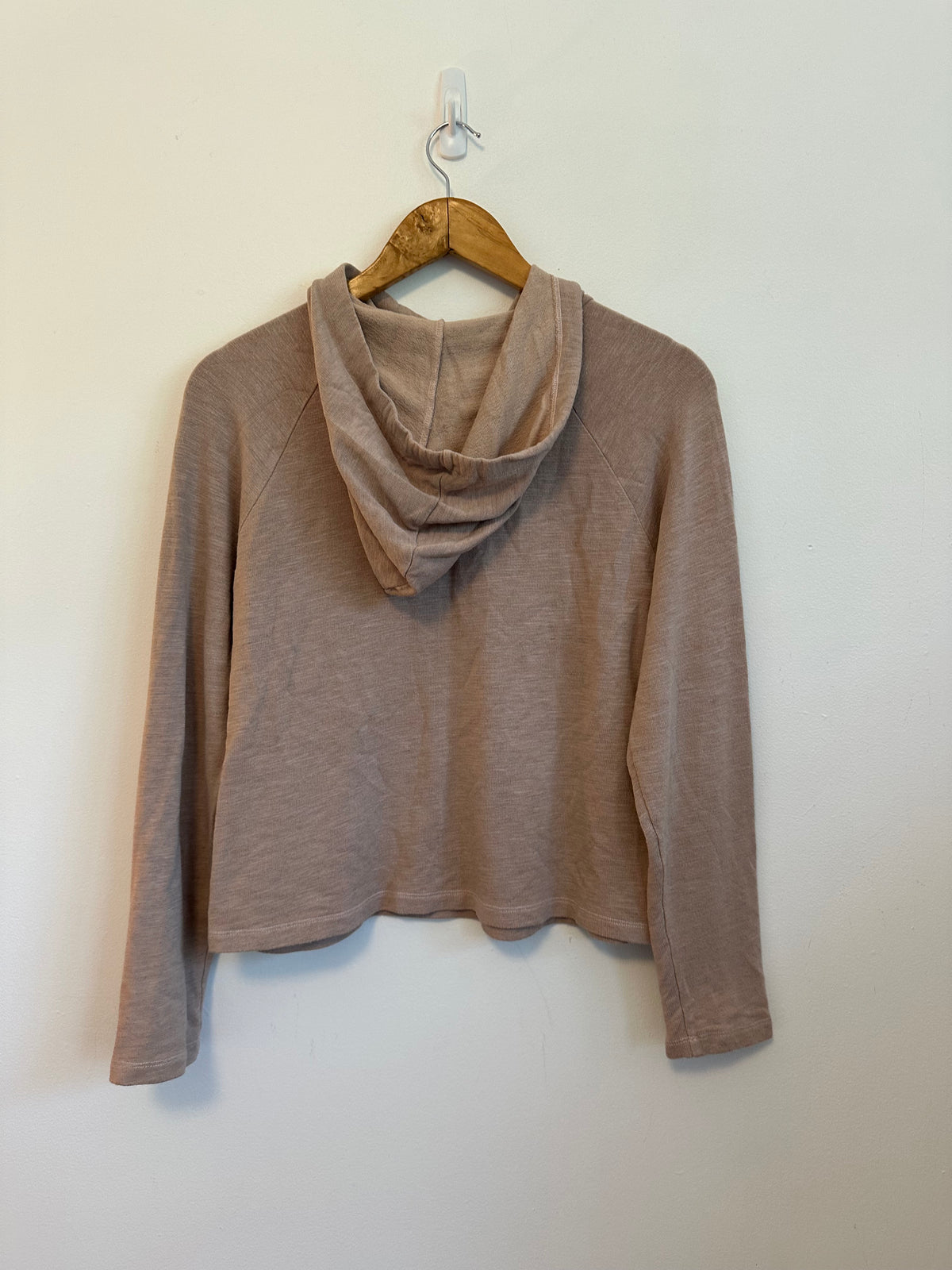 Monrow Mauve Heathered French Terry Raglan Hoodie | Size Small