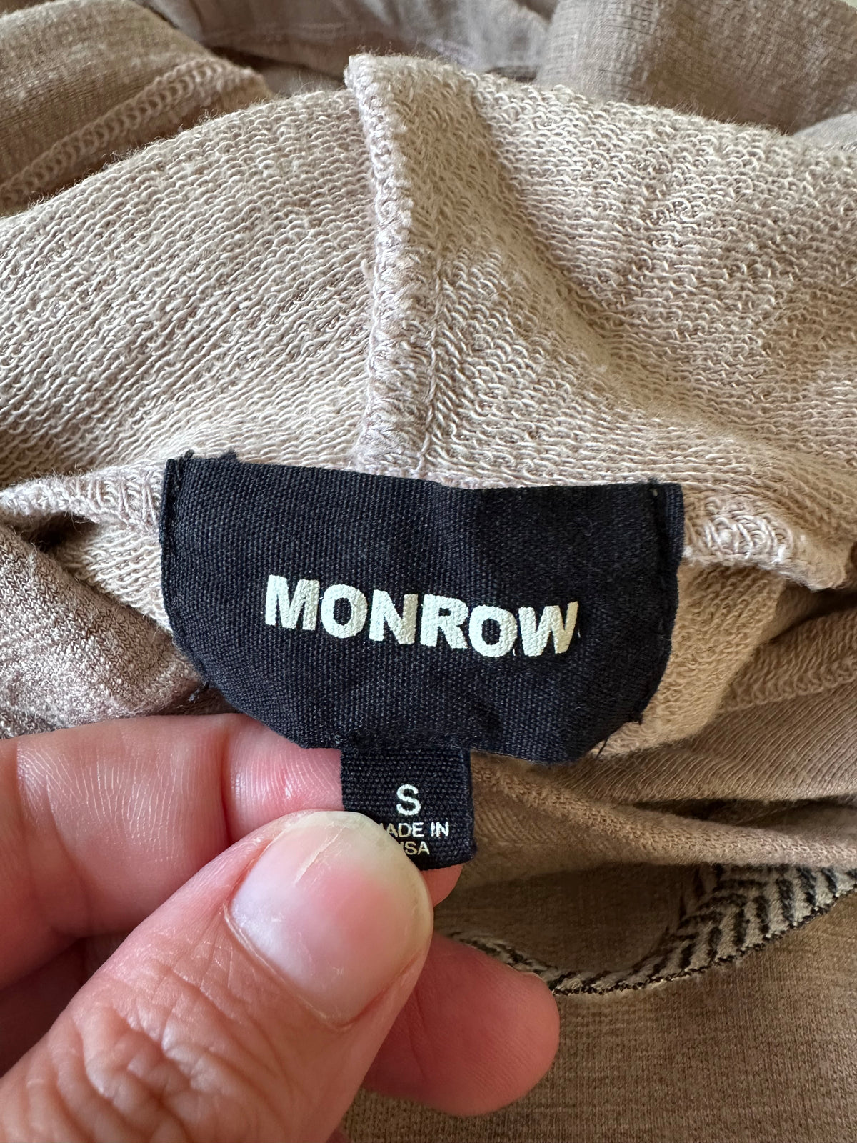 Monrow Mauve Heathered French Terry Raglan Hoodie | Size Small