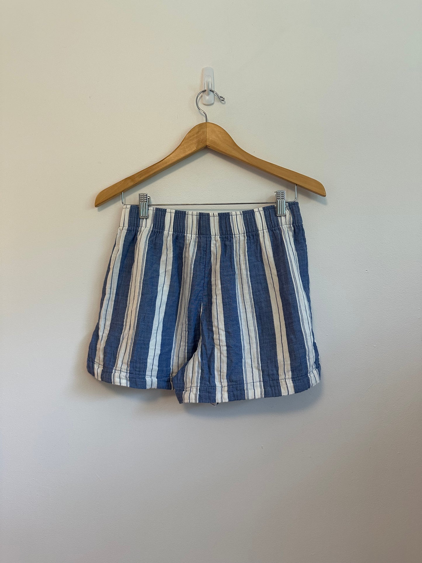 Old Navy Blue and White Striped Cotton Pull On Shorts | Size Small