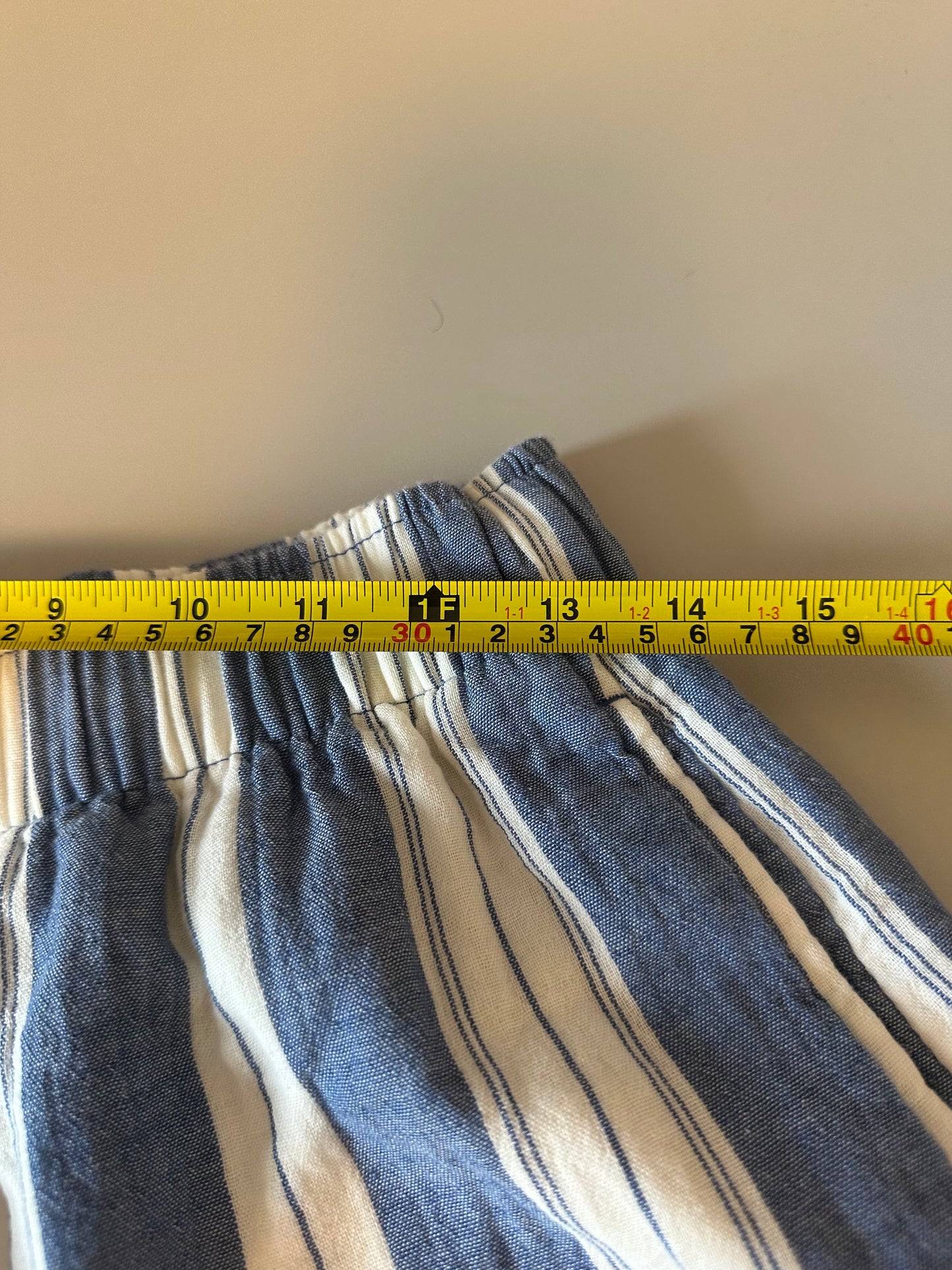 Old Navy Blue and White Striped Cotton Pull On Shorts | Size Small
